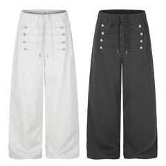 Omirad Military Button Wide Leg Sweatpants