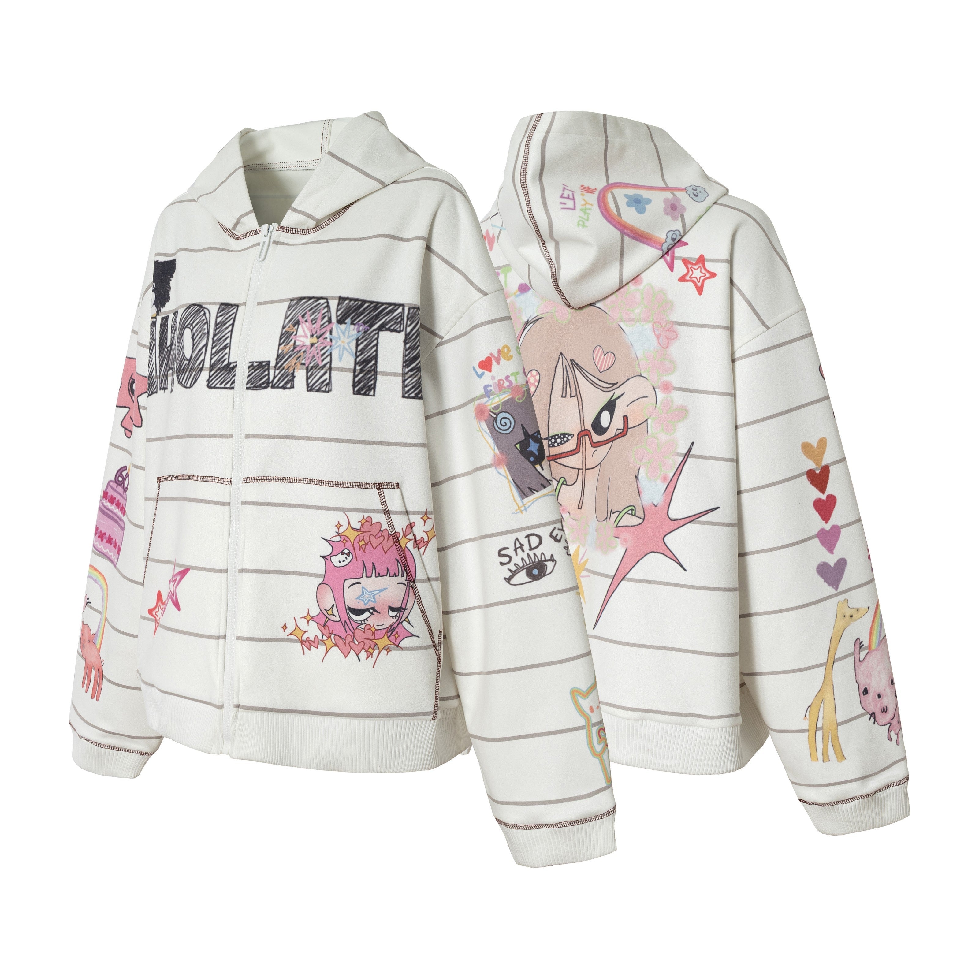 Omirad All-Over Graphic Zip Hoodie