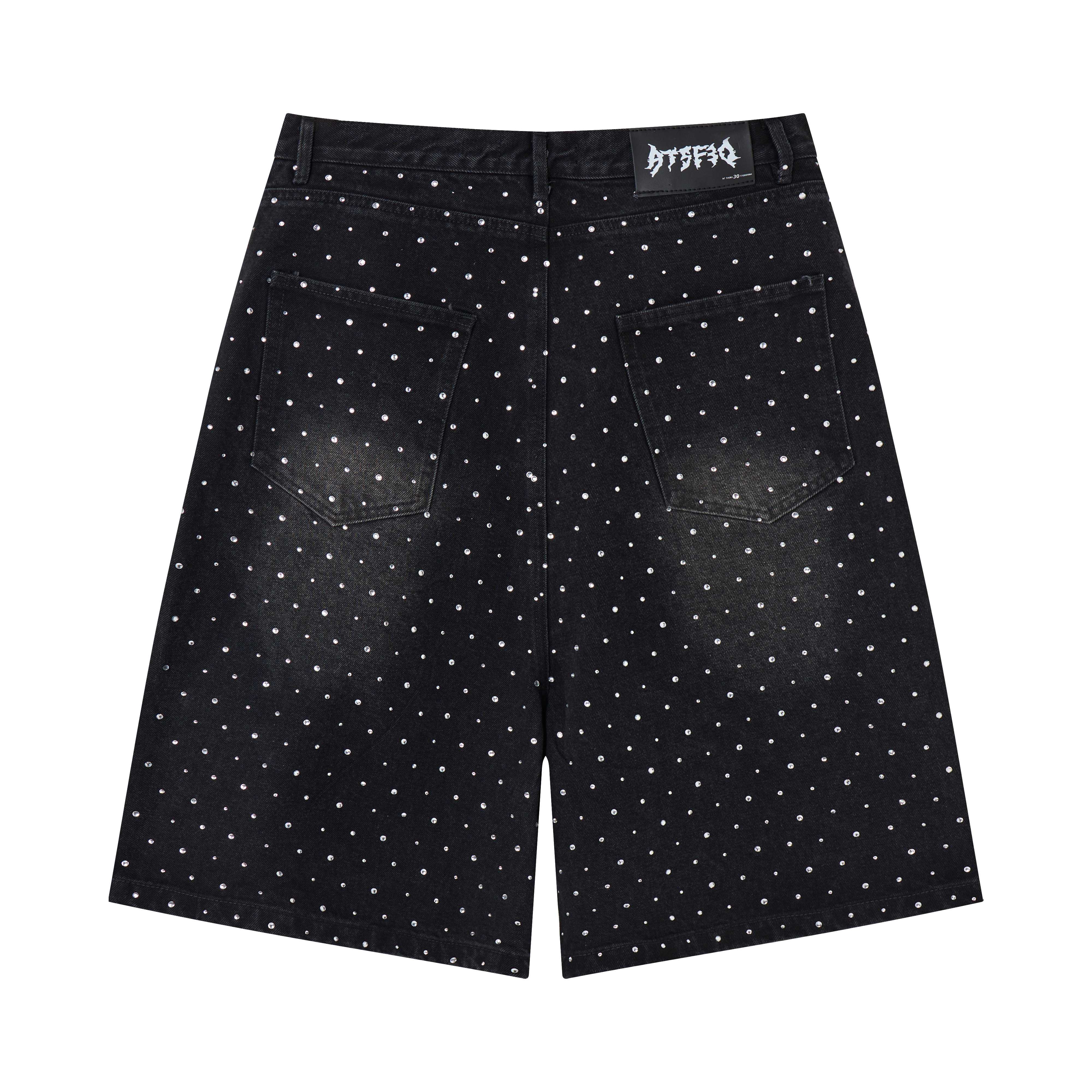 Omirad Pearl Studded Denim Shorts