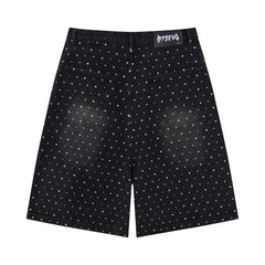 Omirad Pearl Studded Denim Shorts