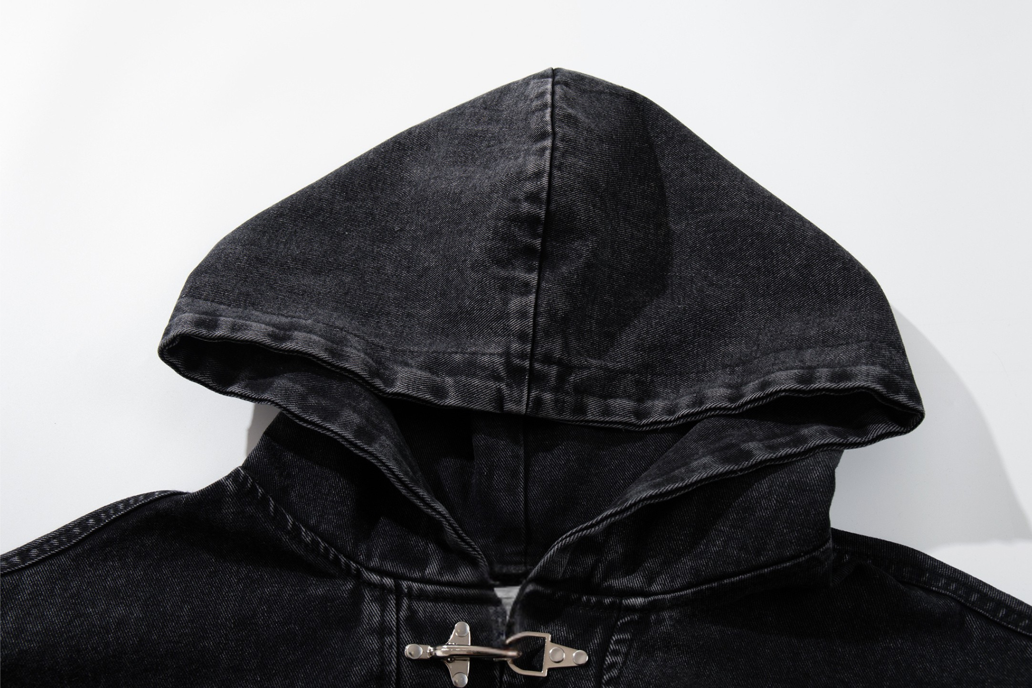 Omirad Toggle-Front Washed Denim Hoodie