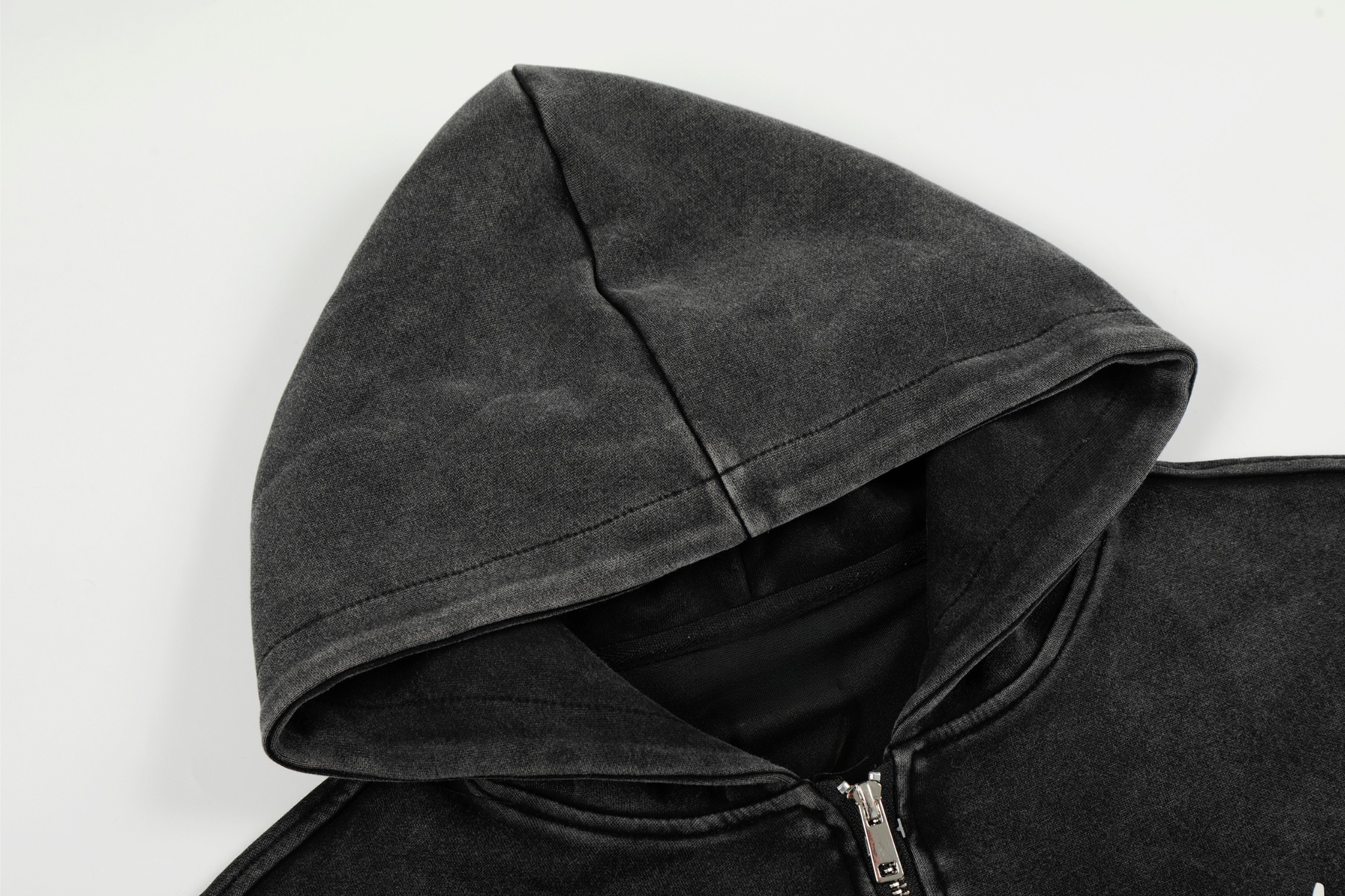 Omirad Distressed Graphic Zip Hoodie