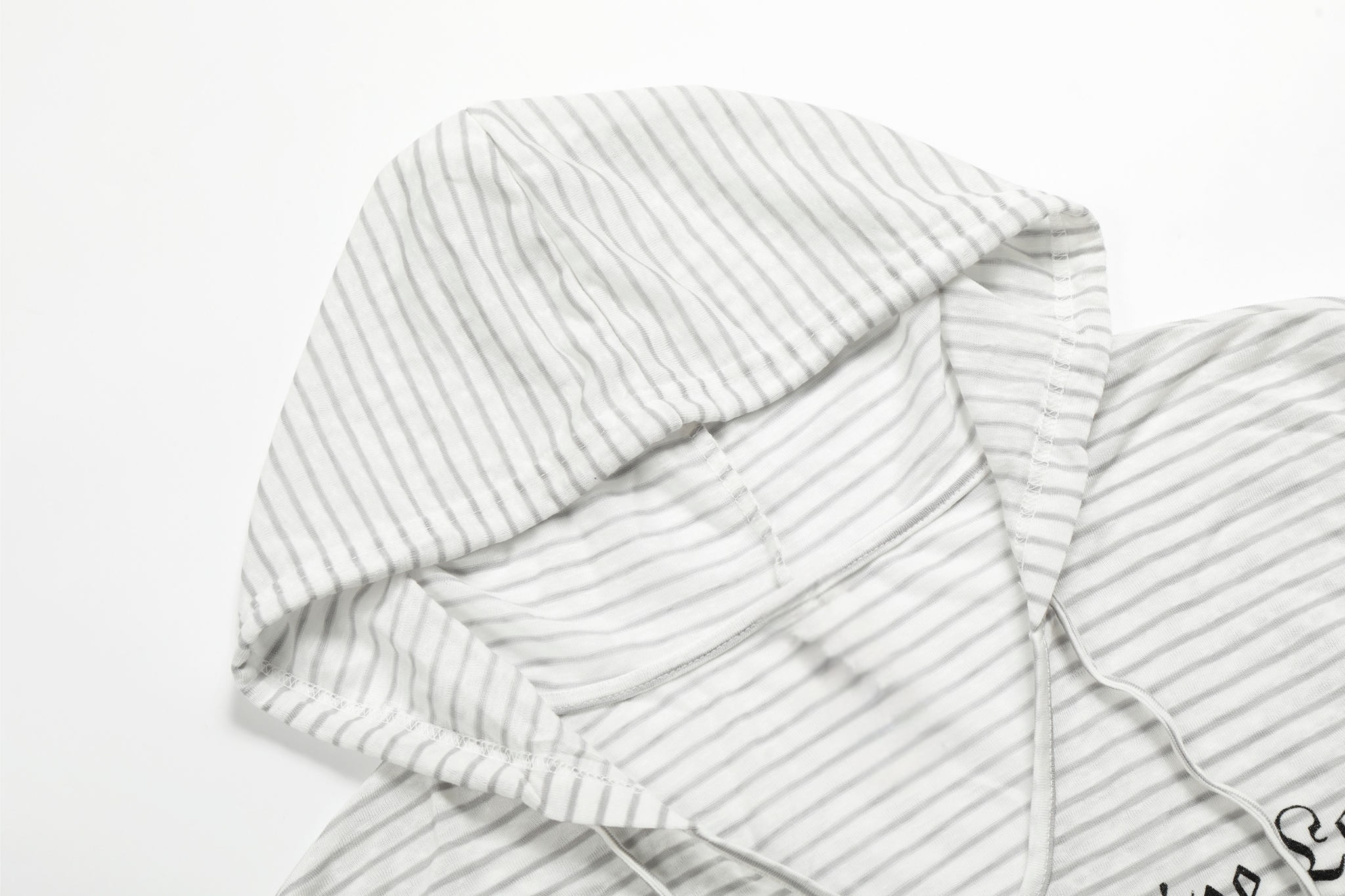 Omirad Striped Graphic Hooded Long Sleeve Tee