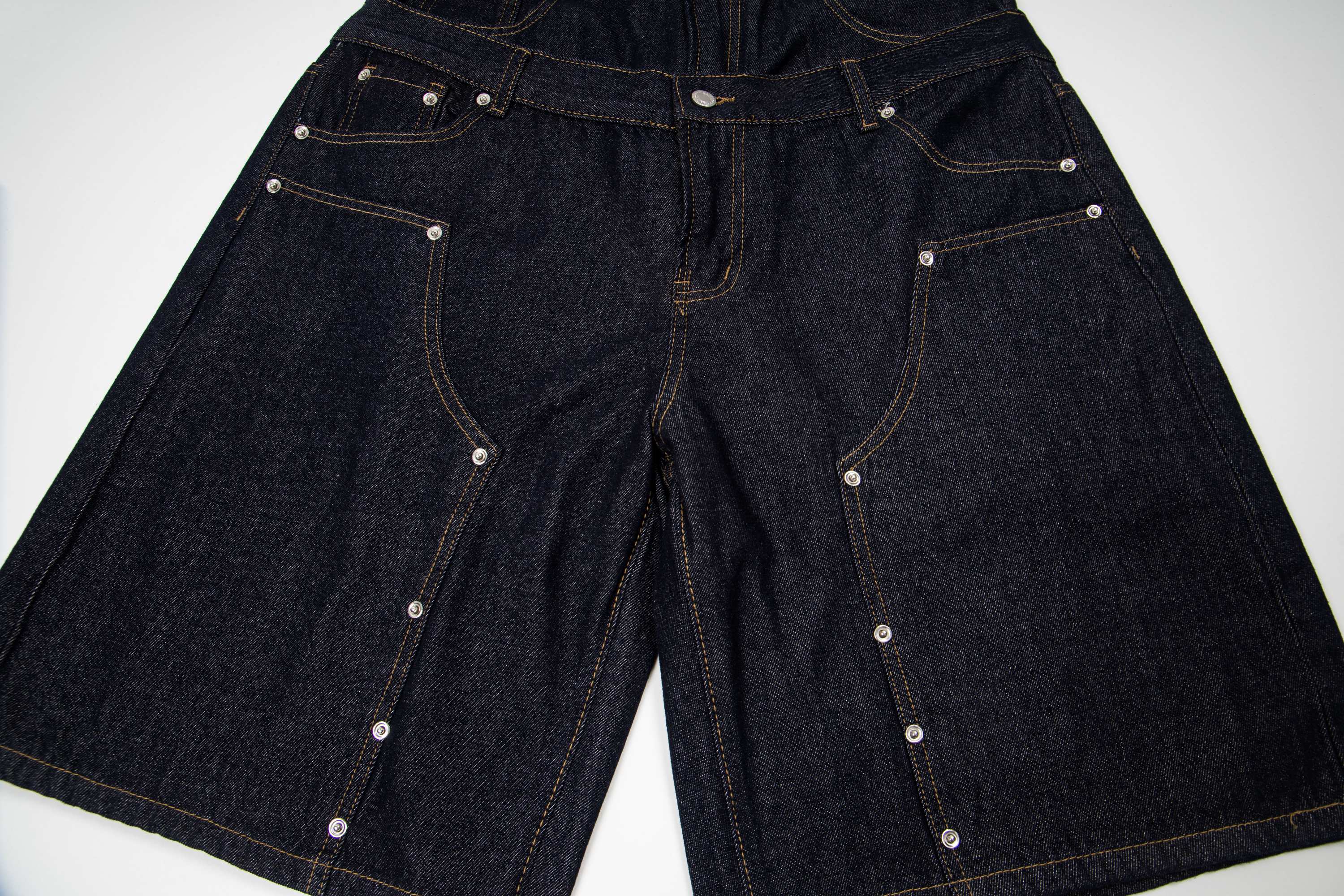 Omirad “Double Waist Panel Denim Shorts”