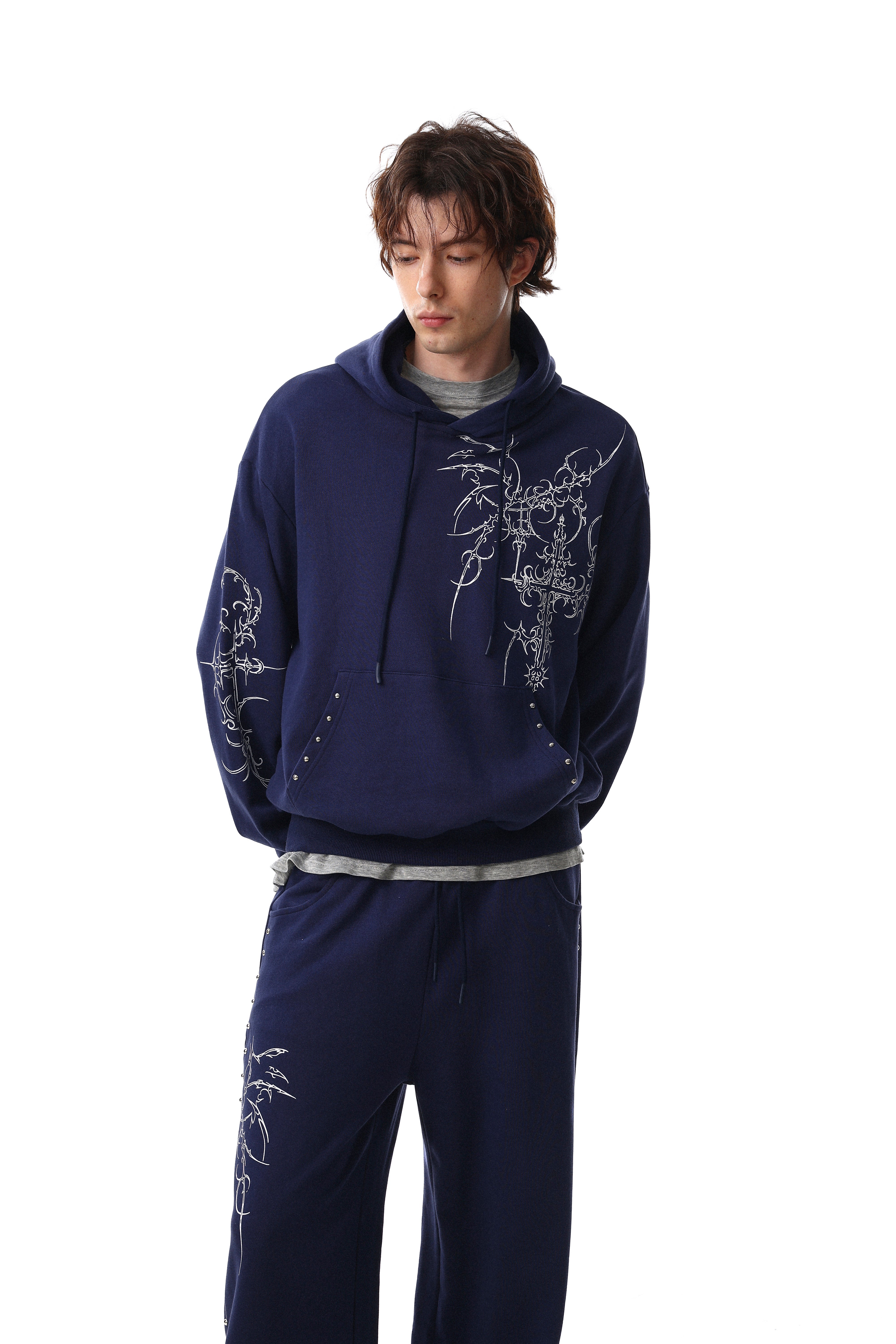 Omirad Gothic Cross Graphic Hoodie