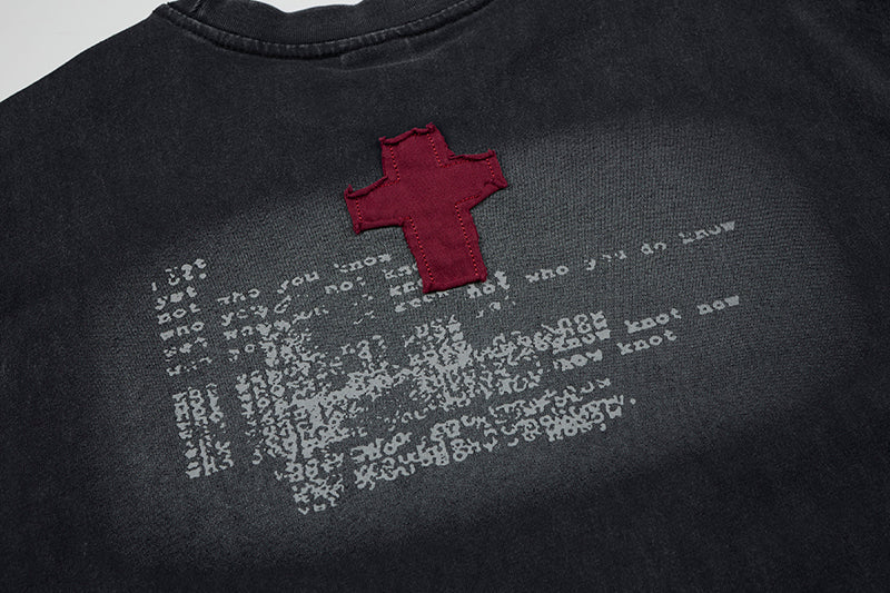 Omirad Distressed Cross Graphic Sleeveless T-Shirt