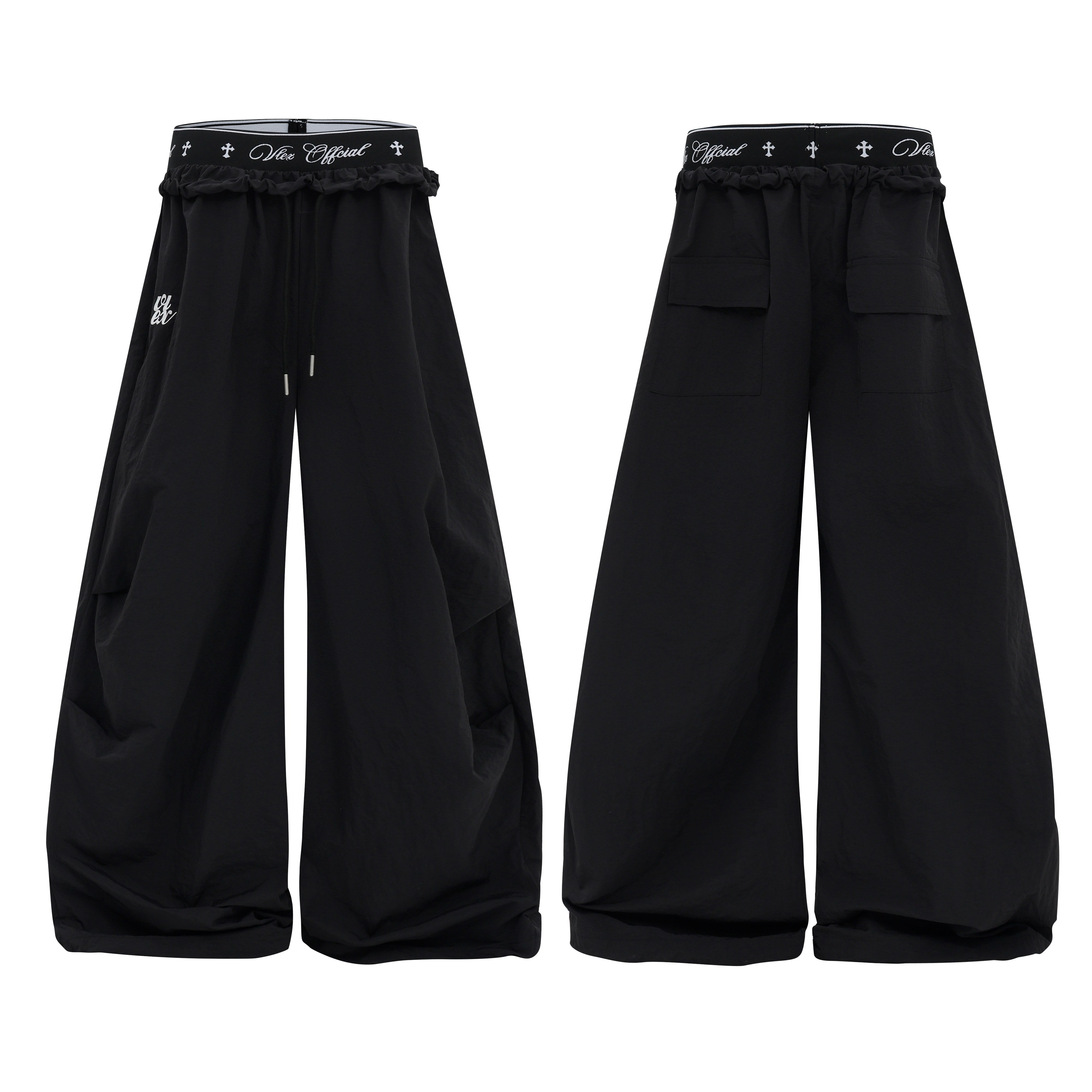 Omirad Layered Waist Wide-Leg Sweatpants