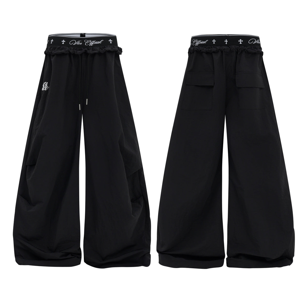 Omirad Layered Waist Wide-Leg Sweatpants