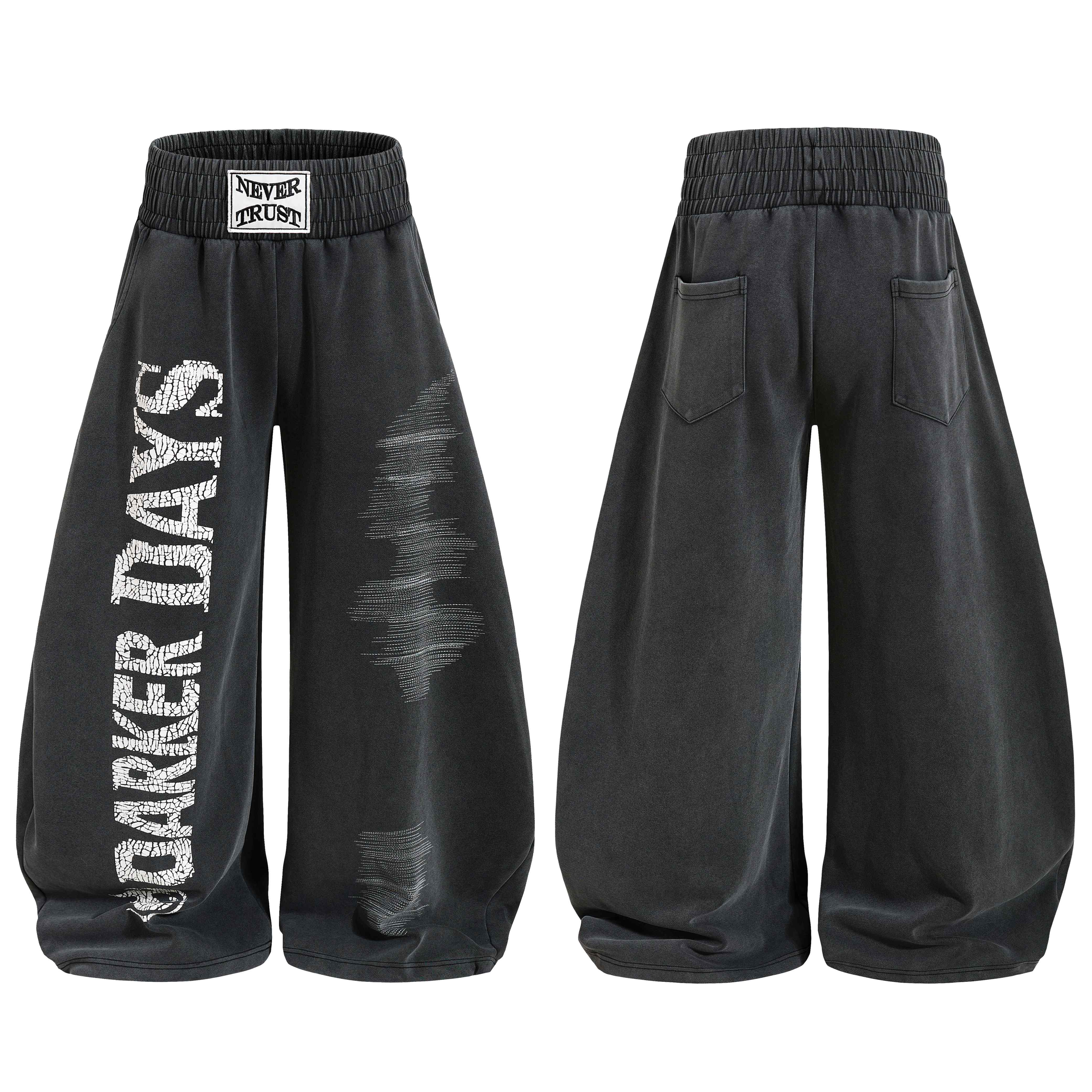Omirad Cracked Logo Wide-Leg Sweatpants
