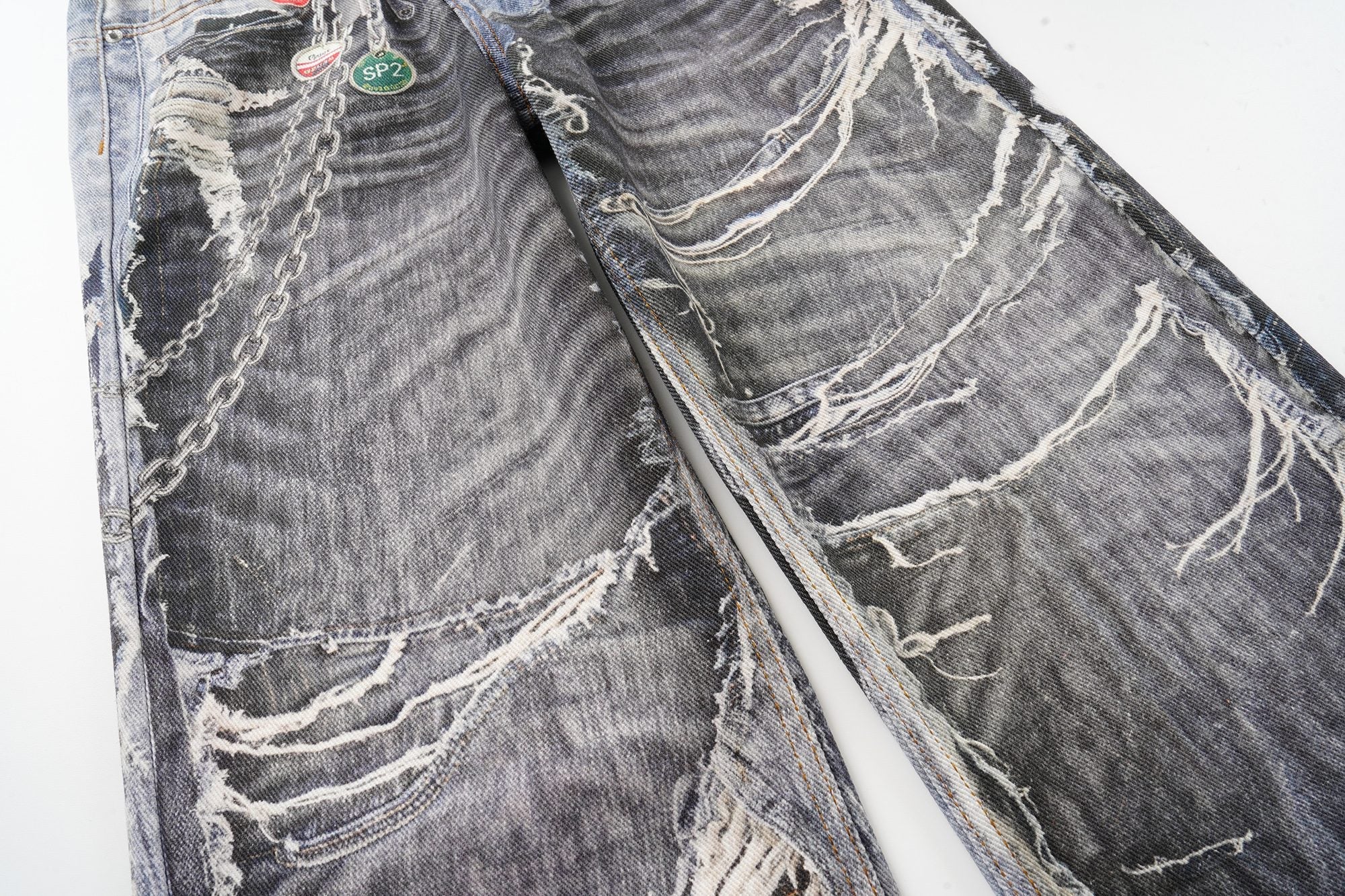 Omirad Distressed Patchwork Jeans