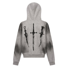 Omirad Gothic Fur-Trim Zip-Up Hoodie