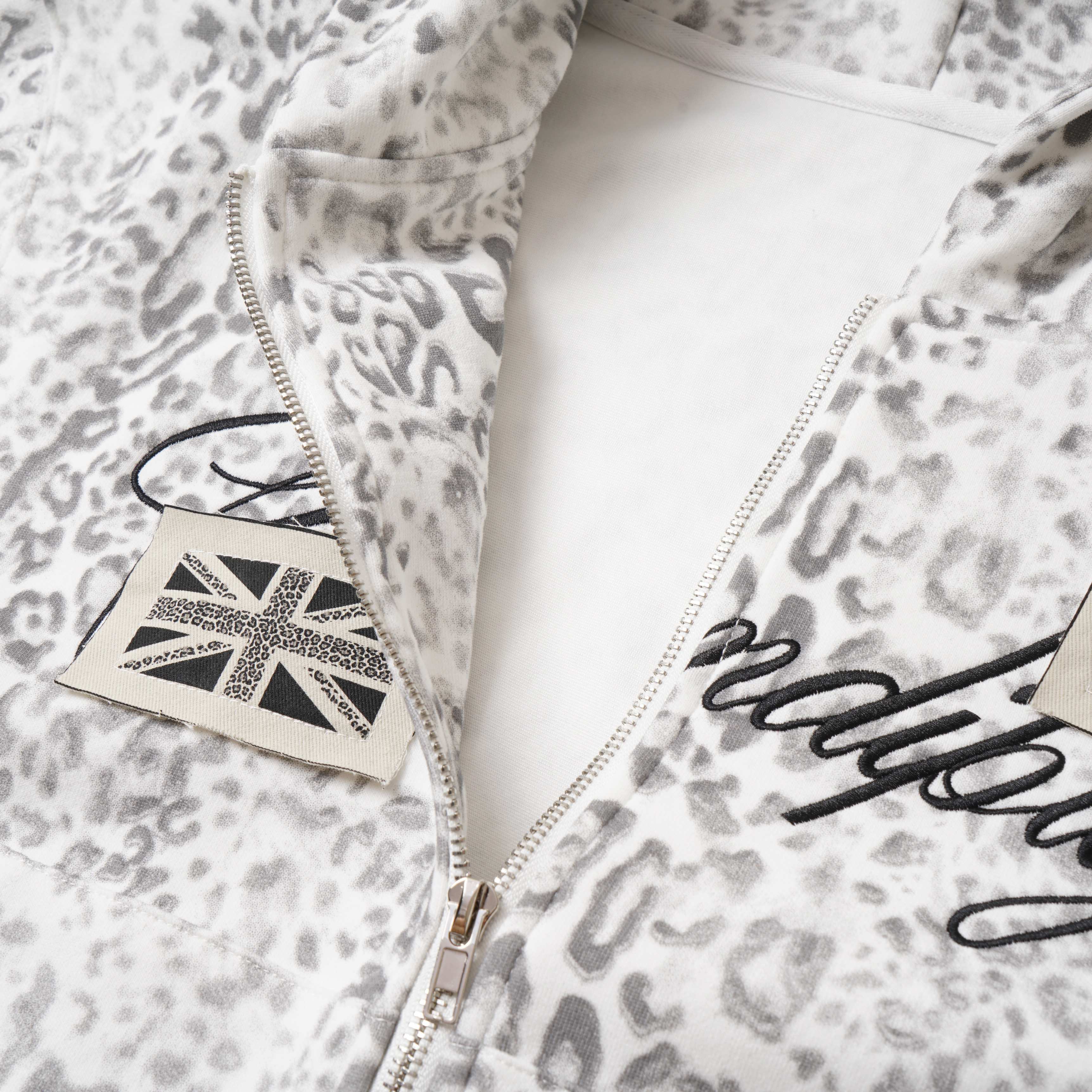 Omirad Leopard Print Zip-Up Hoodie