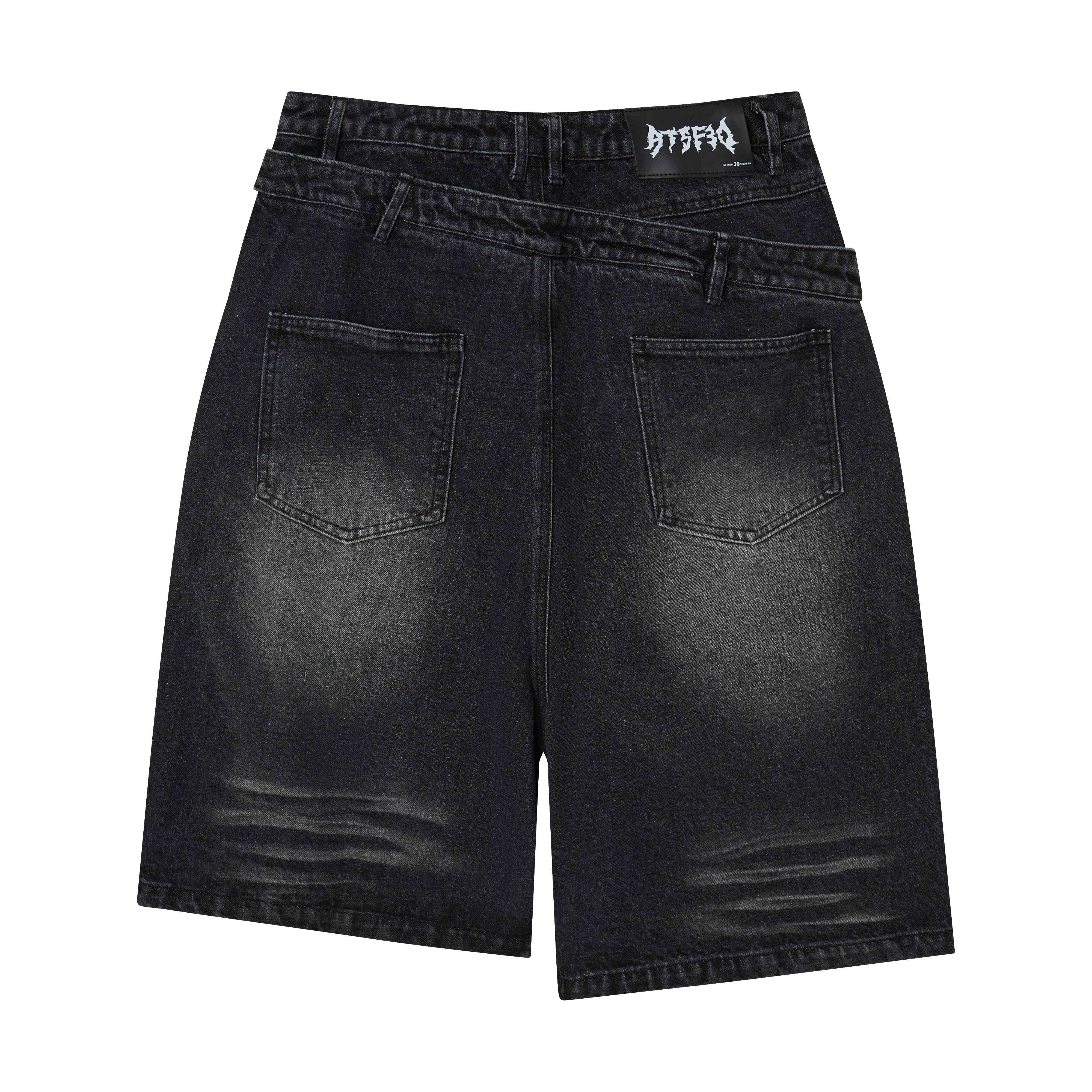 Omirad Distressed Layered Waist Denim Shorts