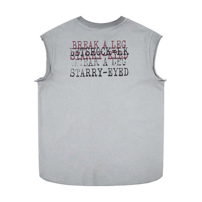 Omirad Distressed Cross Sleeveless T-Shirt