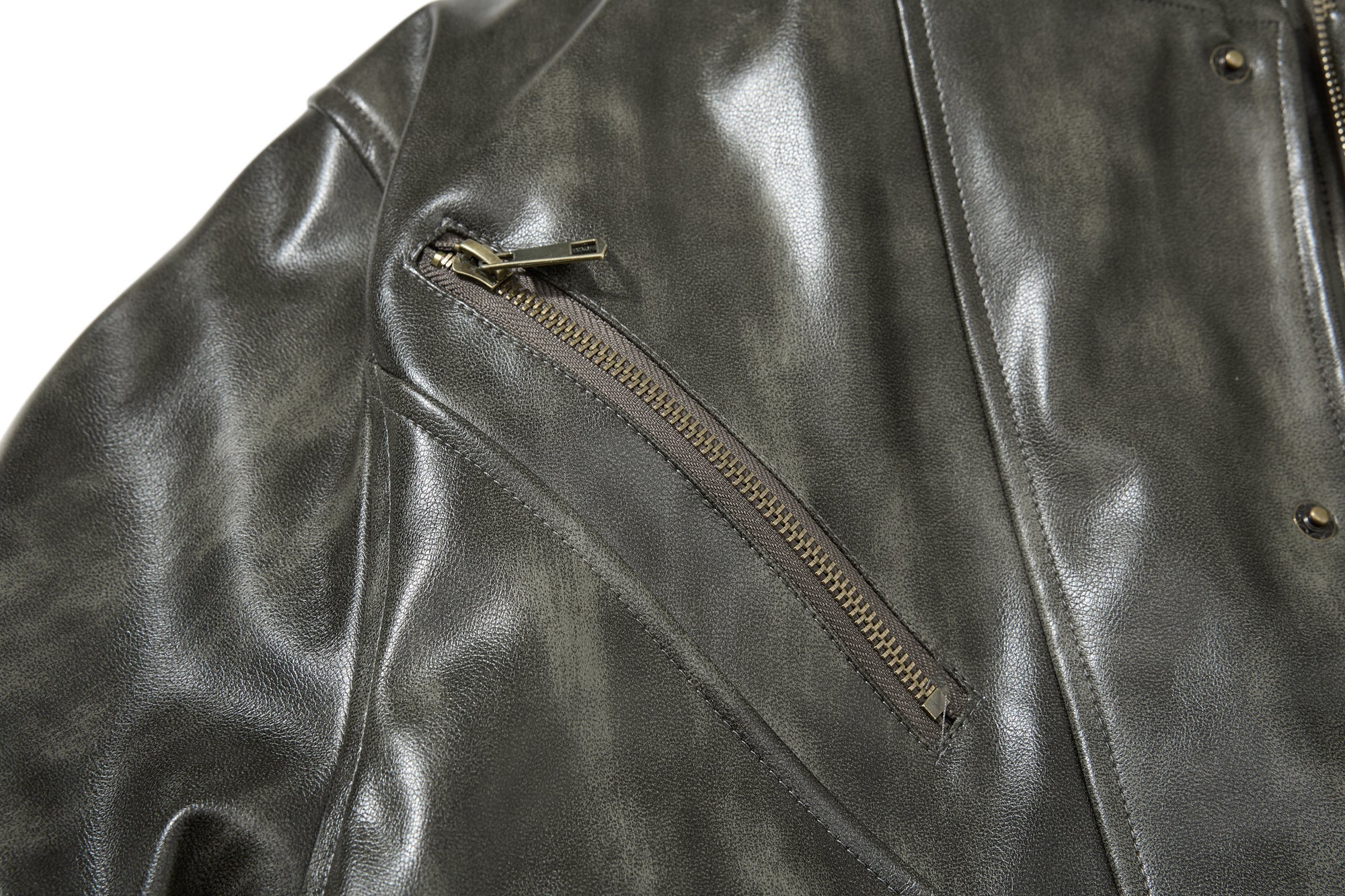 Omirad Faux Leather Bomber Jacket