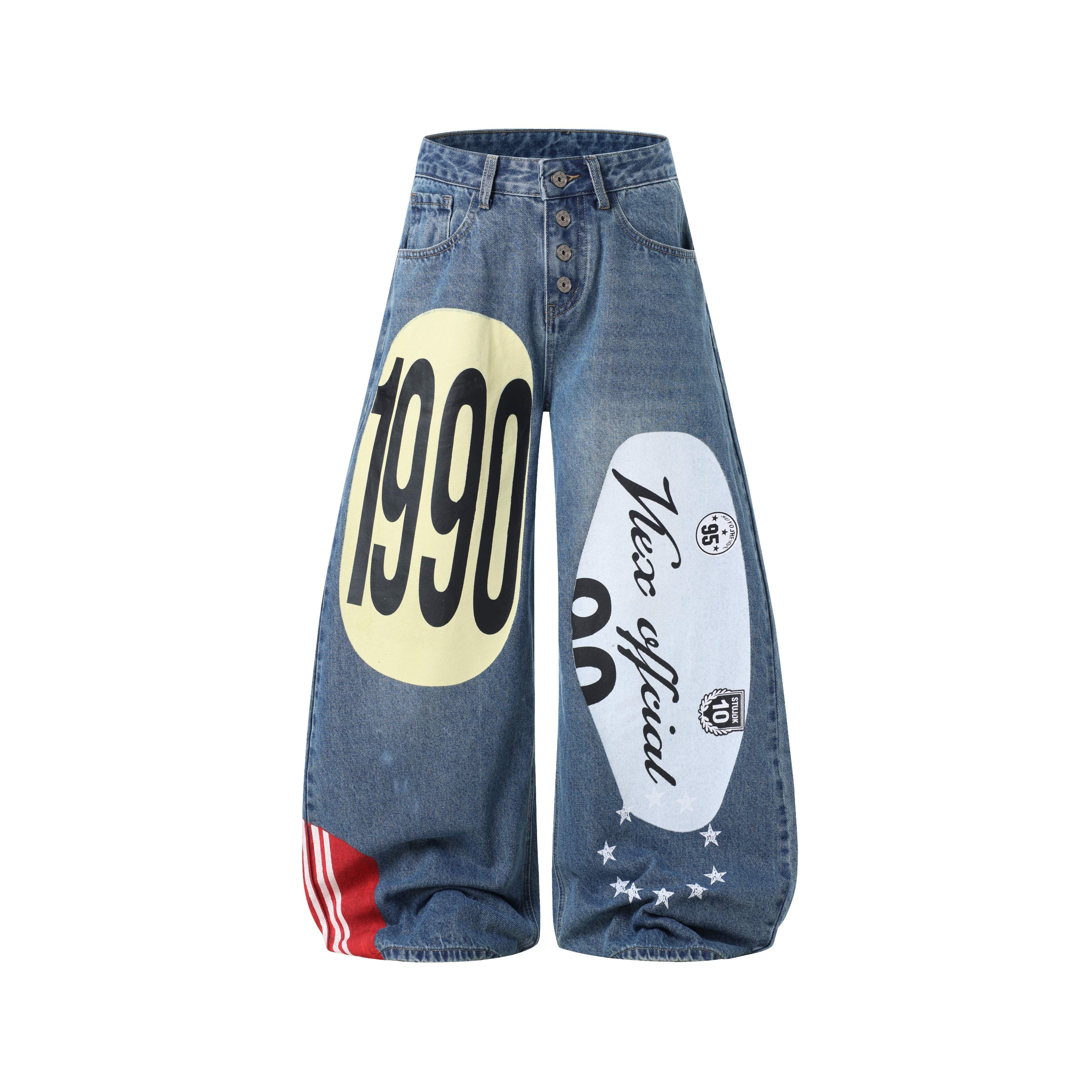 Omirad 1990 Graphic Wide-Leg Jeans