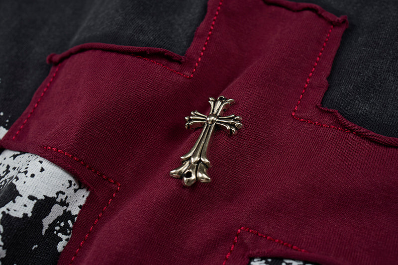 Omirad Distressed Cross Sleeveless T-Shirt