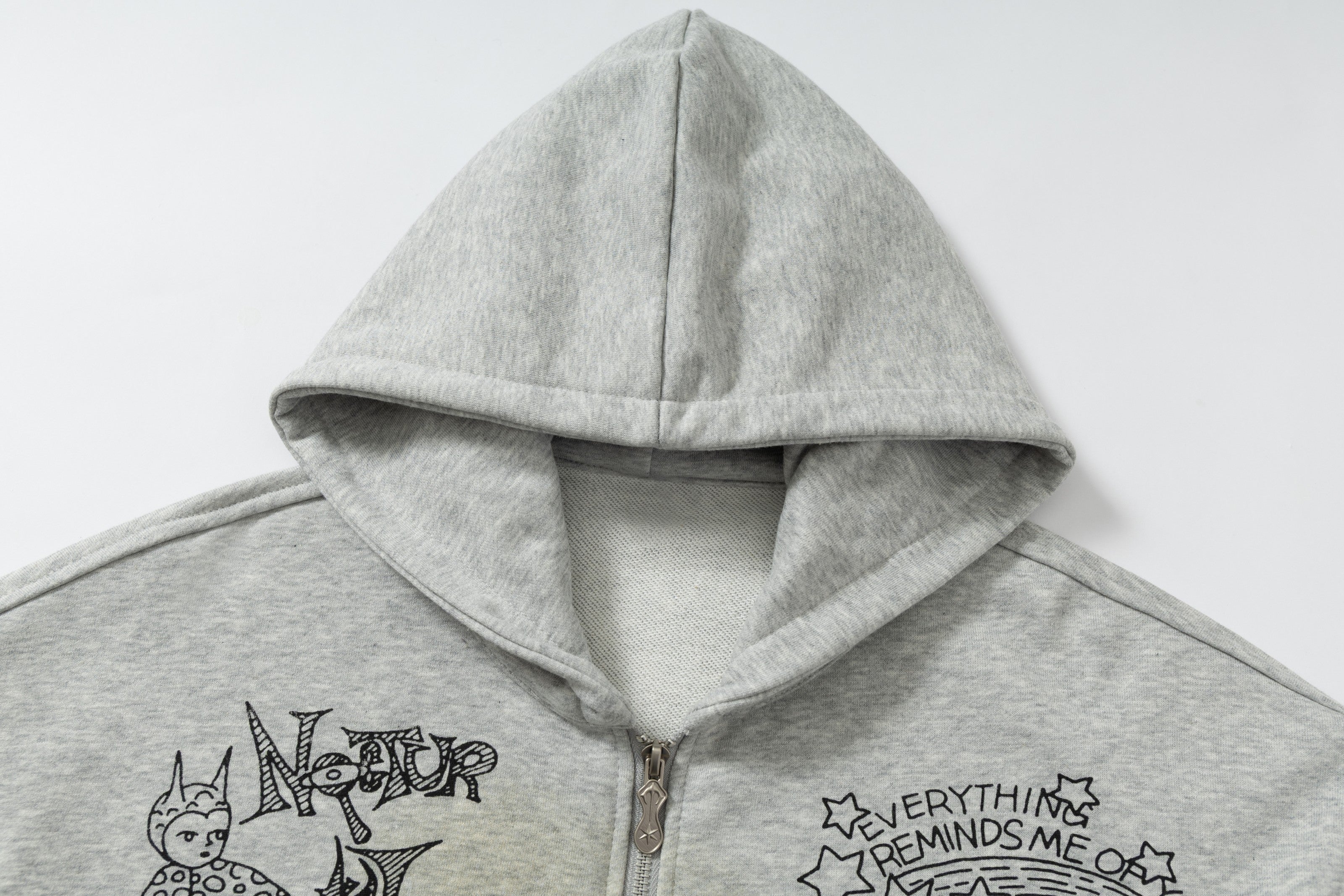 Omirad Doodle Graphic Zip Hoodie