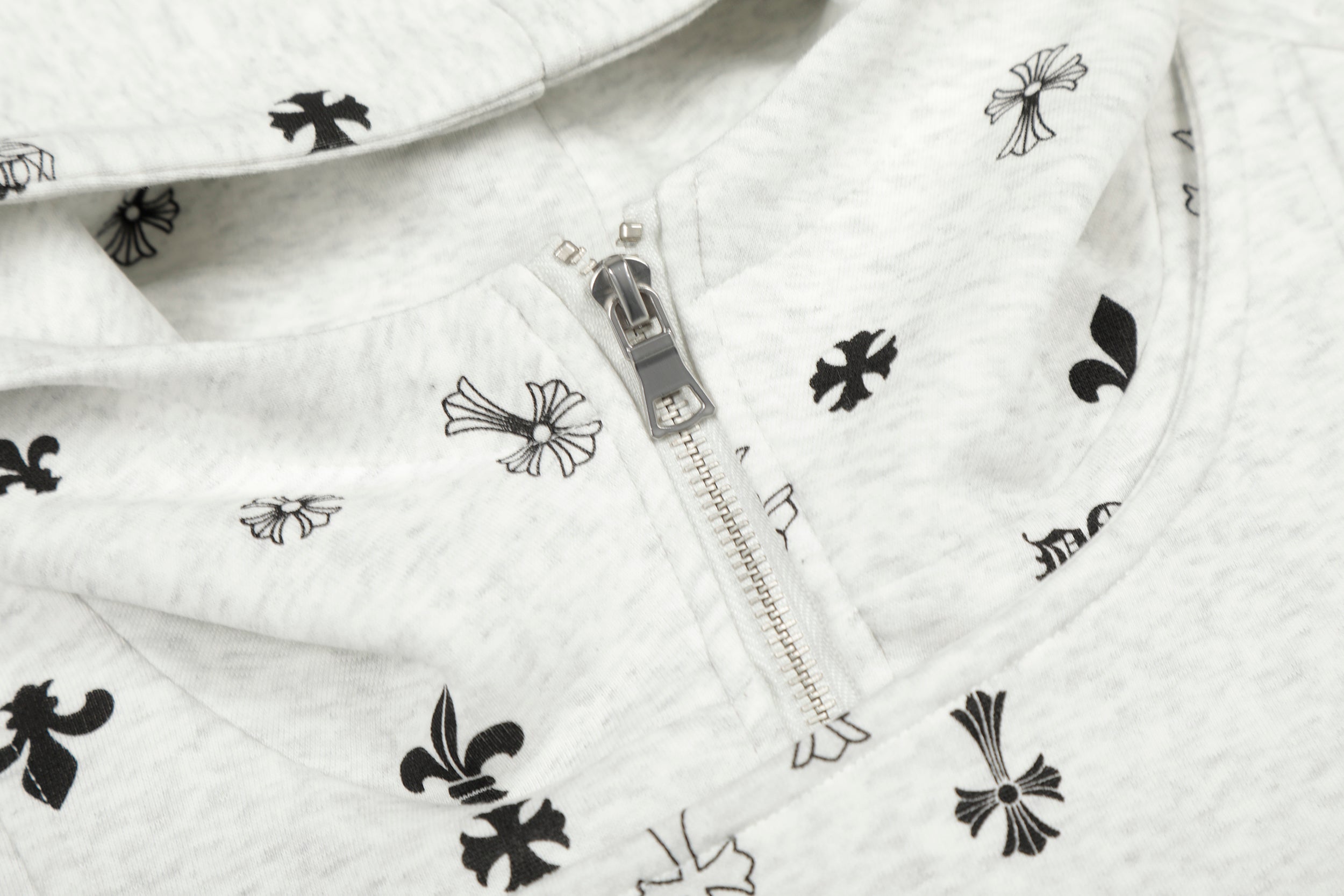 Omirad All-Over Cross Print Hooded Jacket