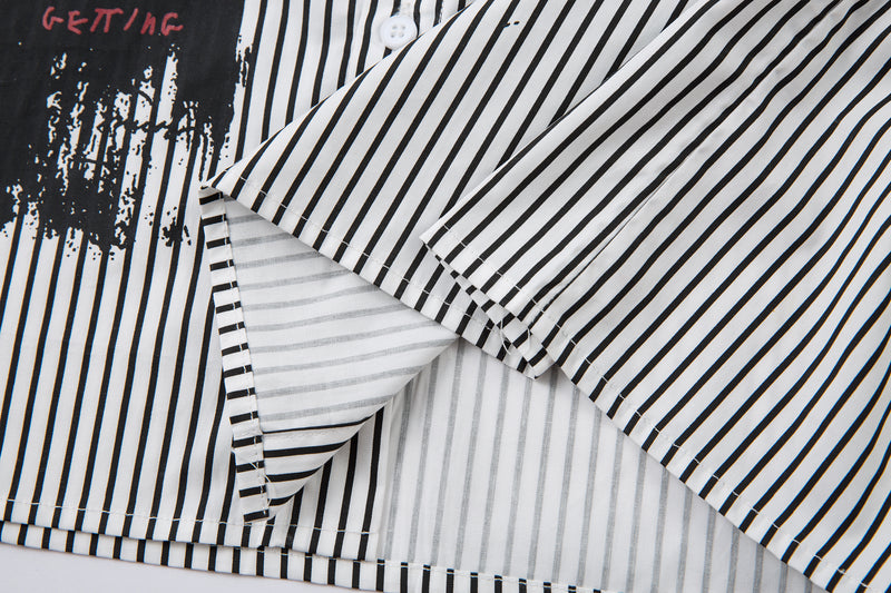 Omirad Ink-Splash Layered Stripe Shirt