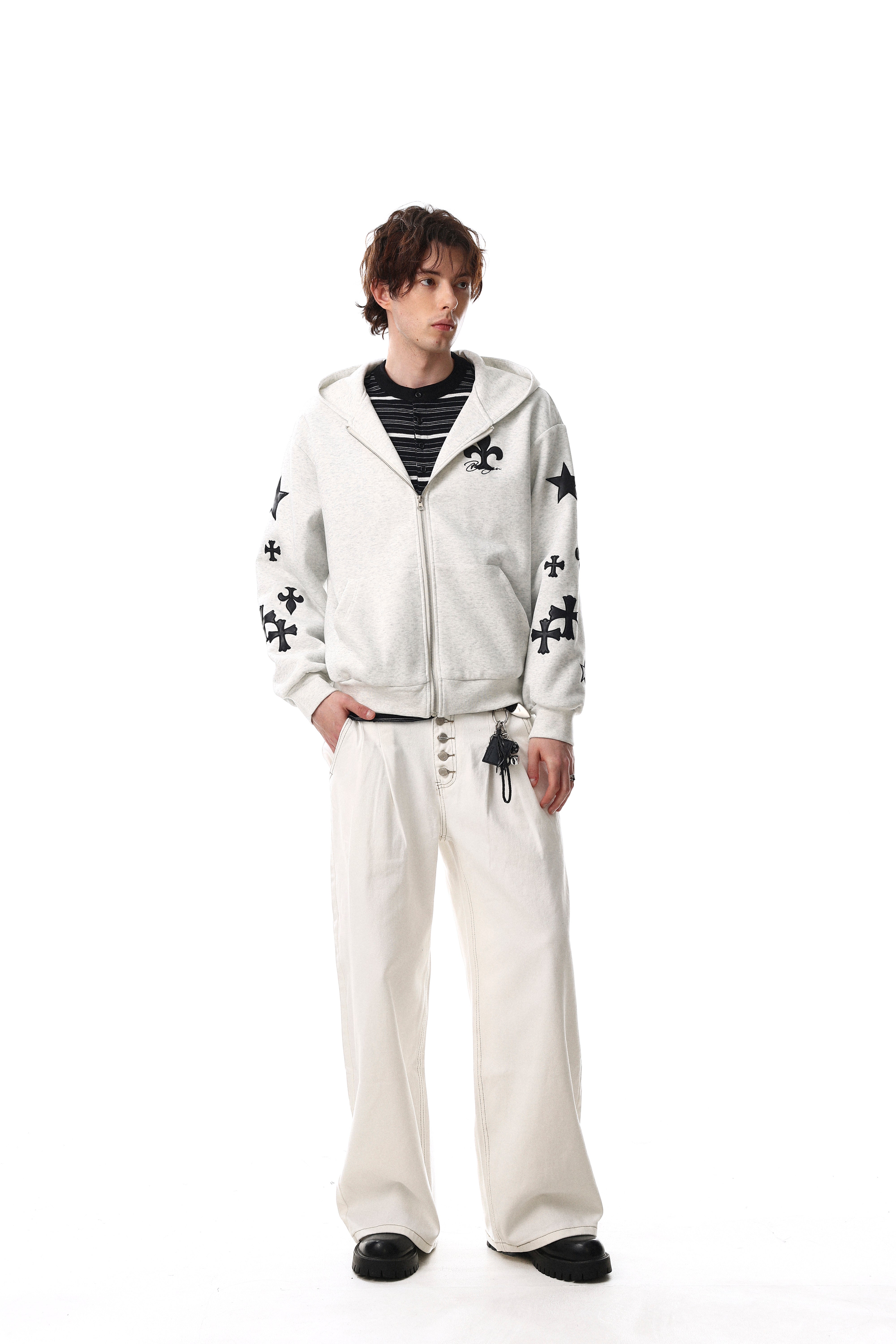 Omirad Cross Emblem Zip Hoodie