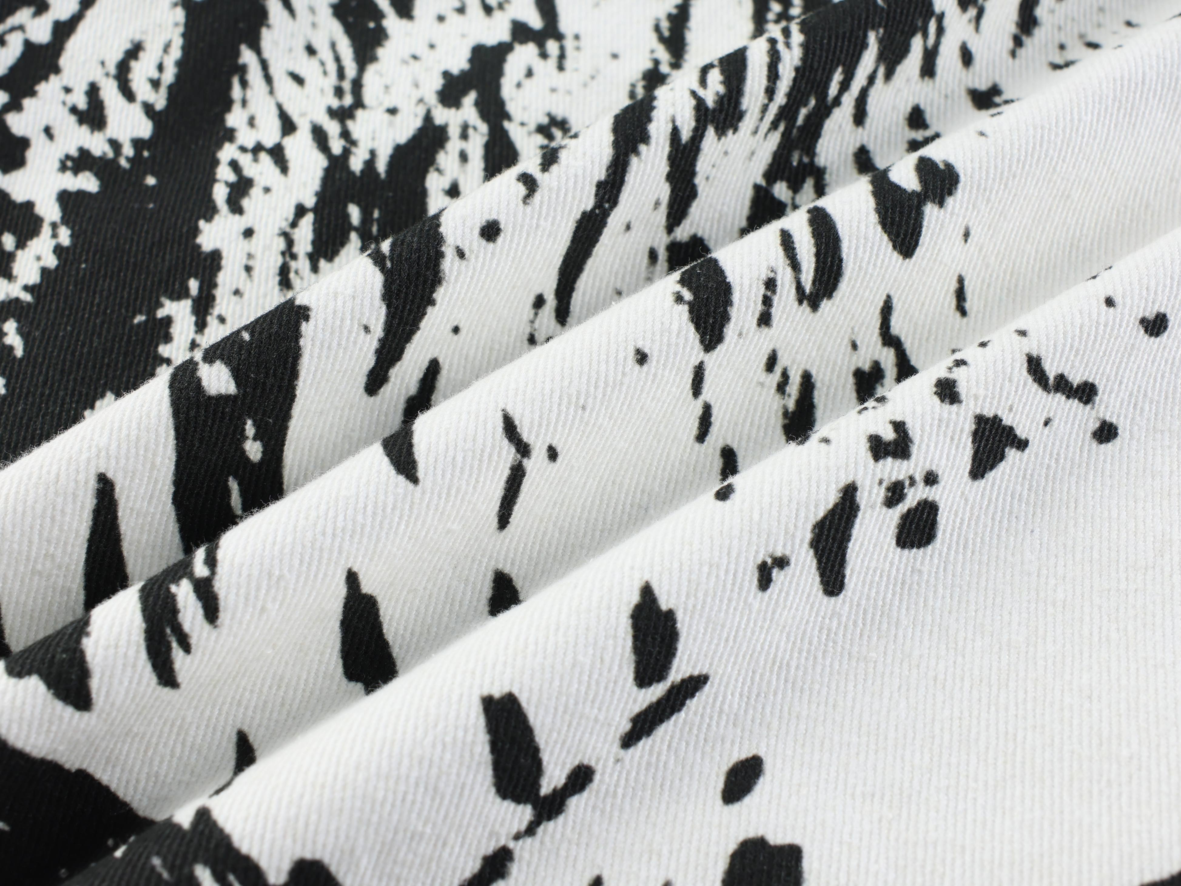 Omirad Monochrome Animal Print Wide-Leg Jeans