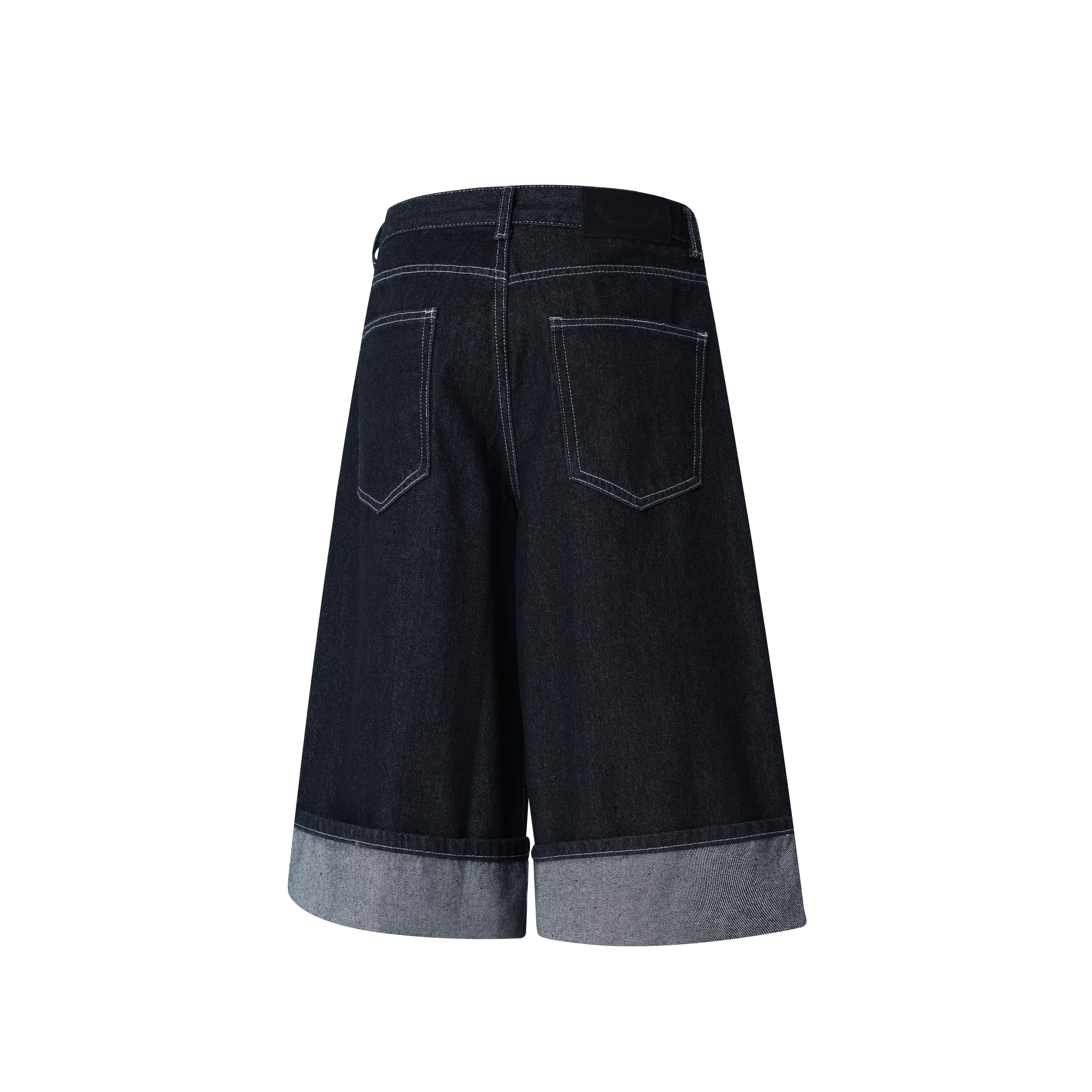 Omirad Wide-Leg Buckle Denim Shorts