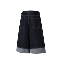 Omirad Wide-Leg Buckle Denim Shorts