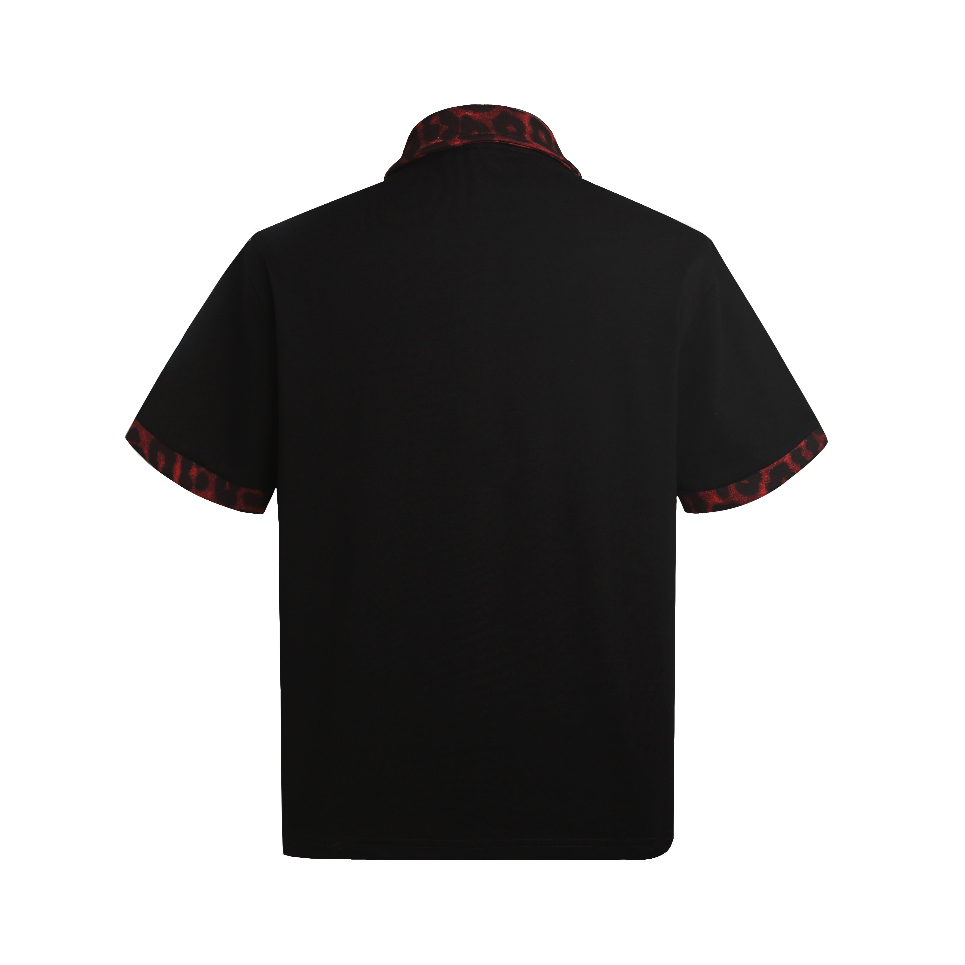 Omirad Leopard Collar Graphic Polo Shirt