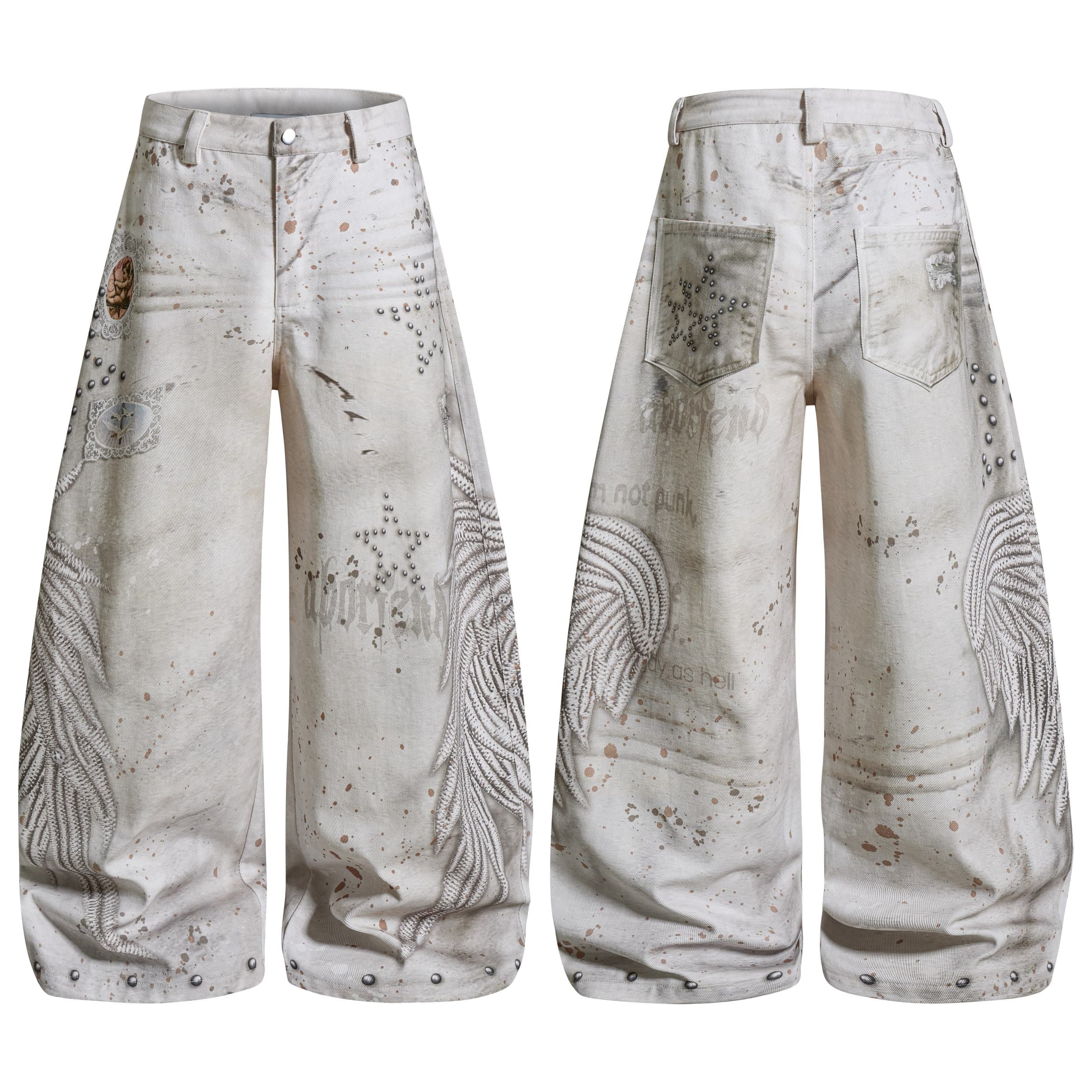 Omirad Vintage Angel Wing Balloon Jeans
