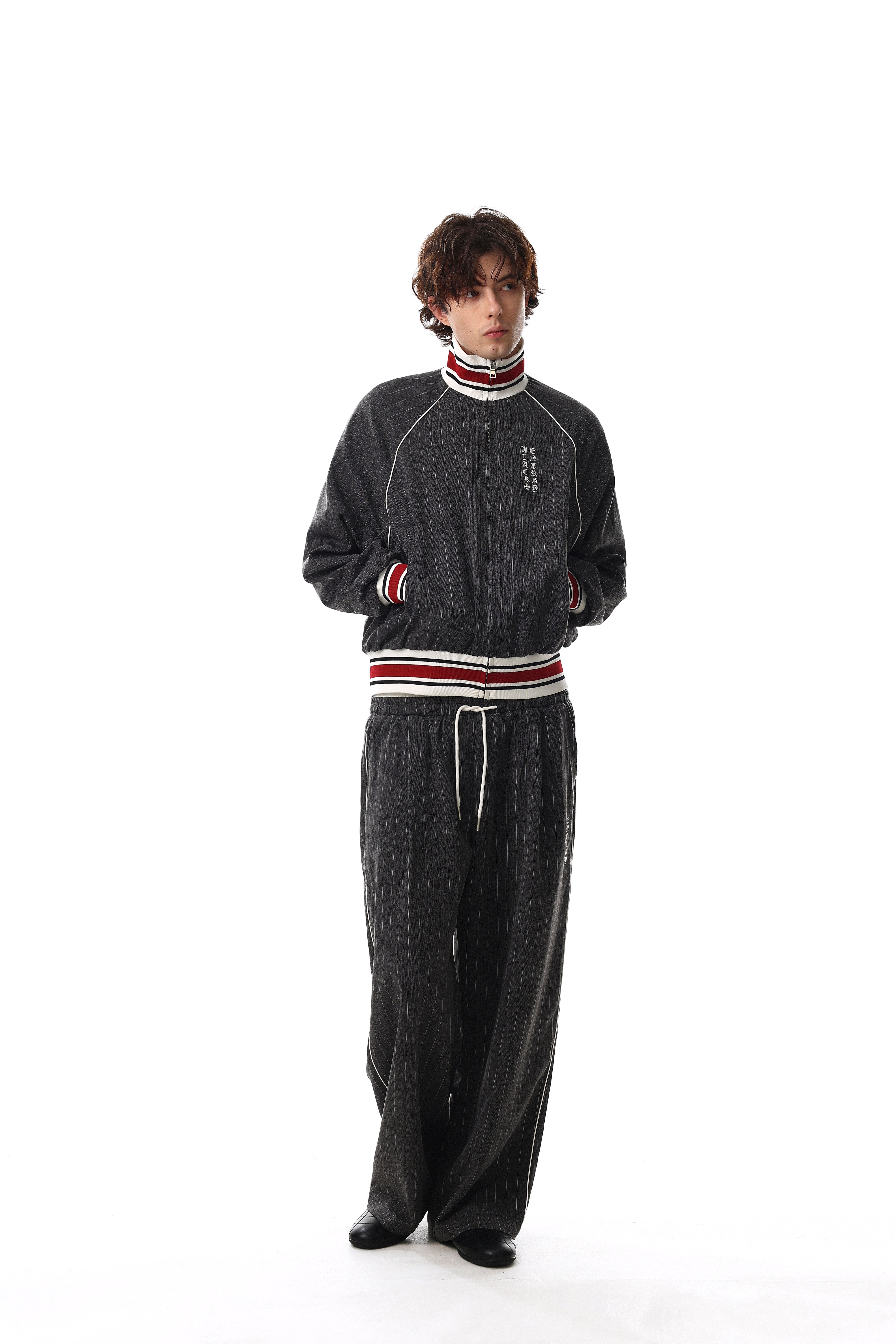 Omirad Pinstripe Track Zip Jacket