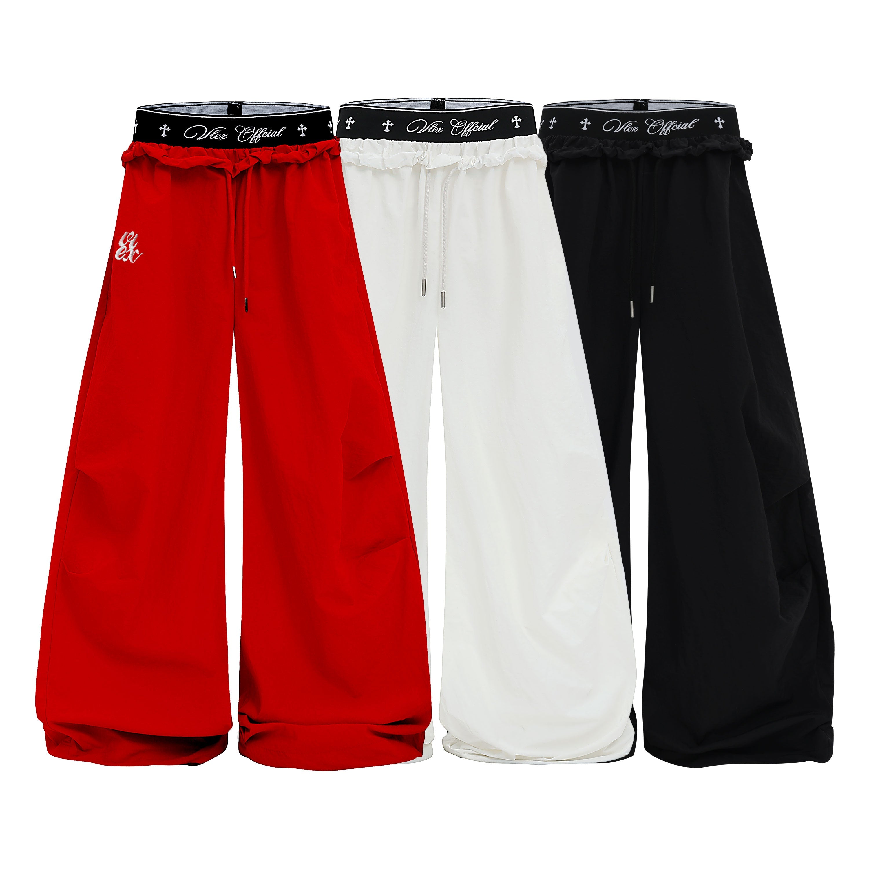 Omirad Layered Waist Wide-Leg Sweatpants