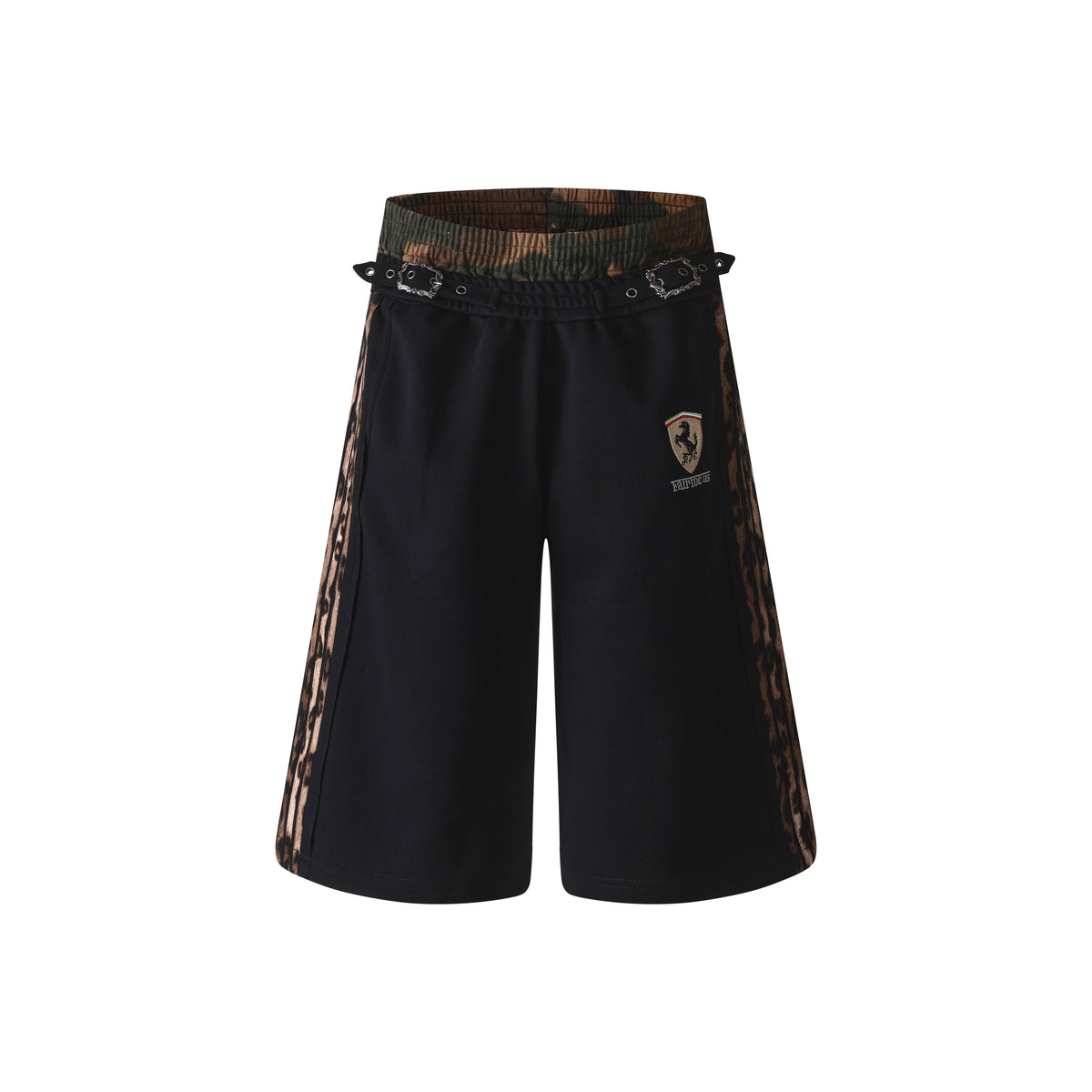Omirad Leopard Trim Wide Shorts