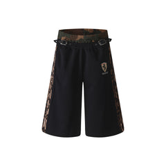 Omirad Leopard Trim Wide Shorts