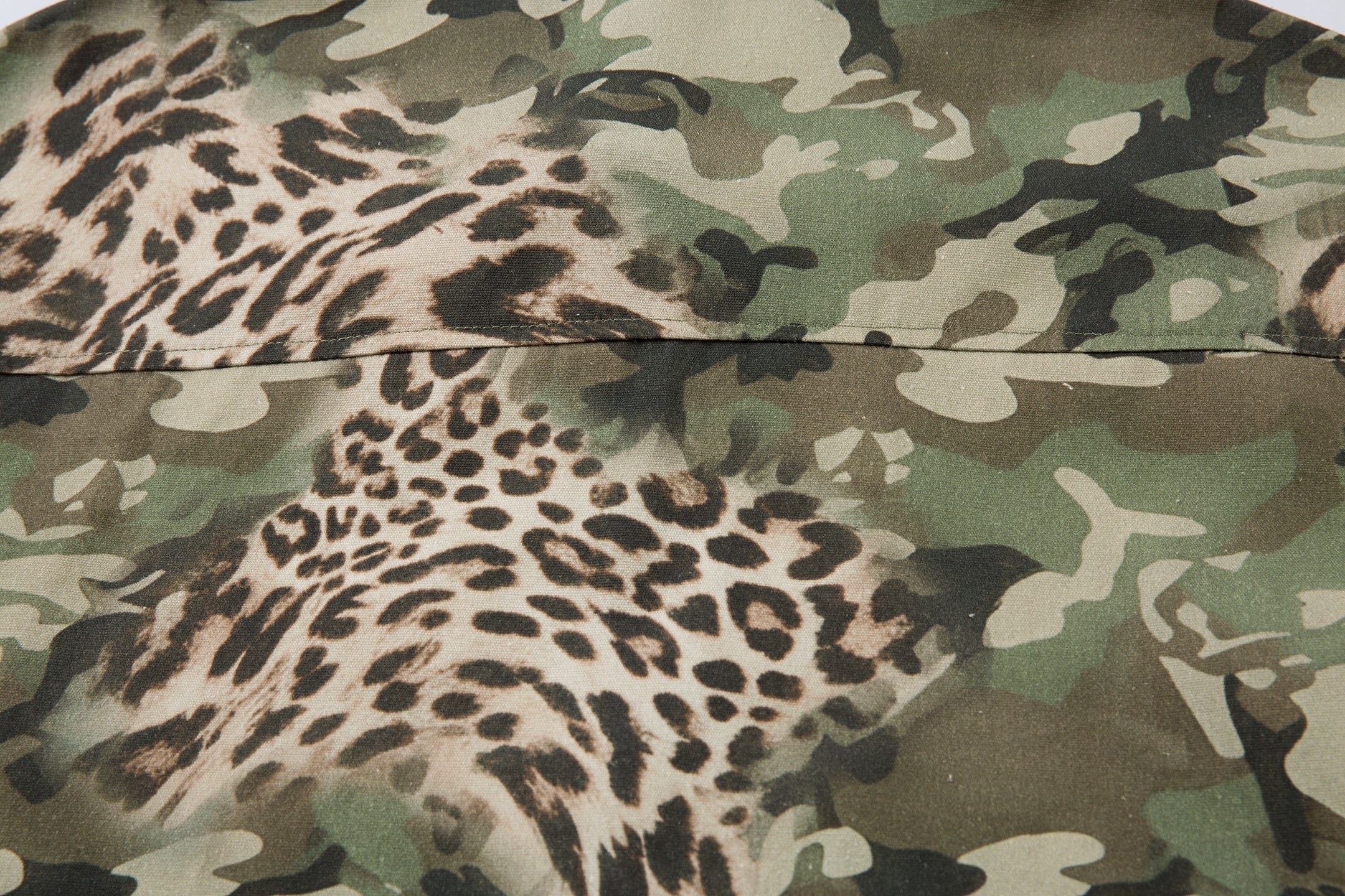 Omirad Layered Camo-Leopard Short-Sleeve Shirt