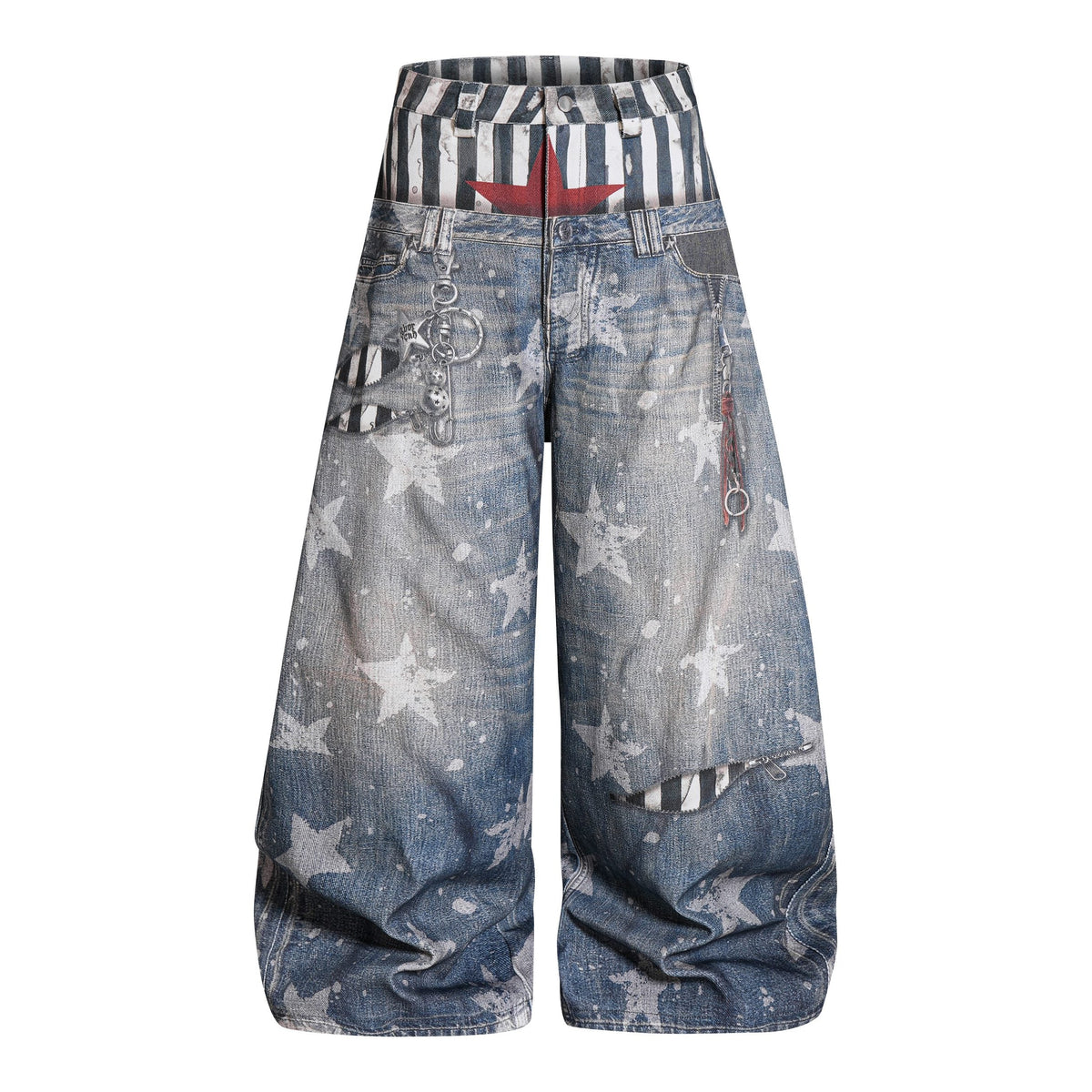 Omirad Layered Star Print Balloon Jeans