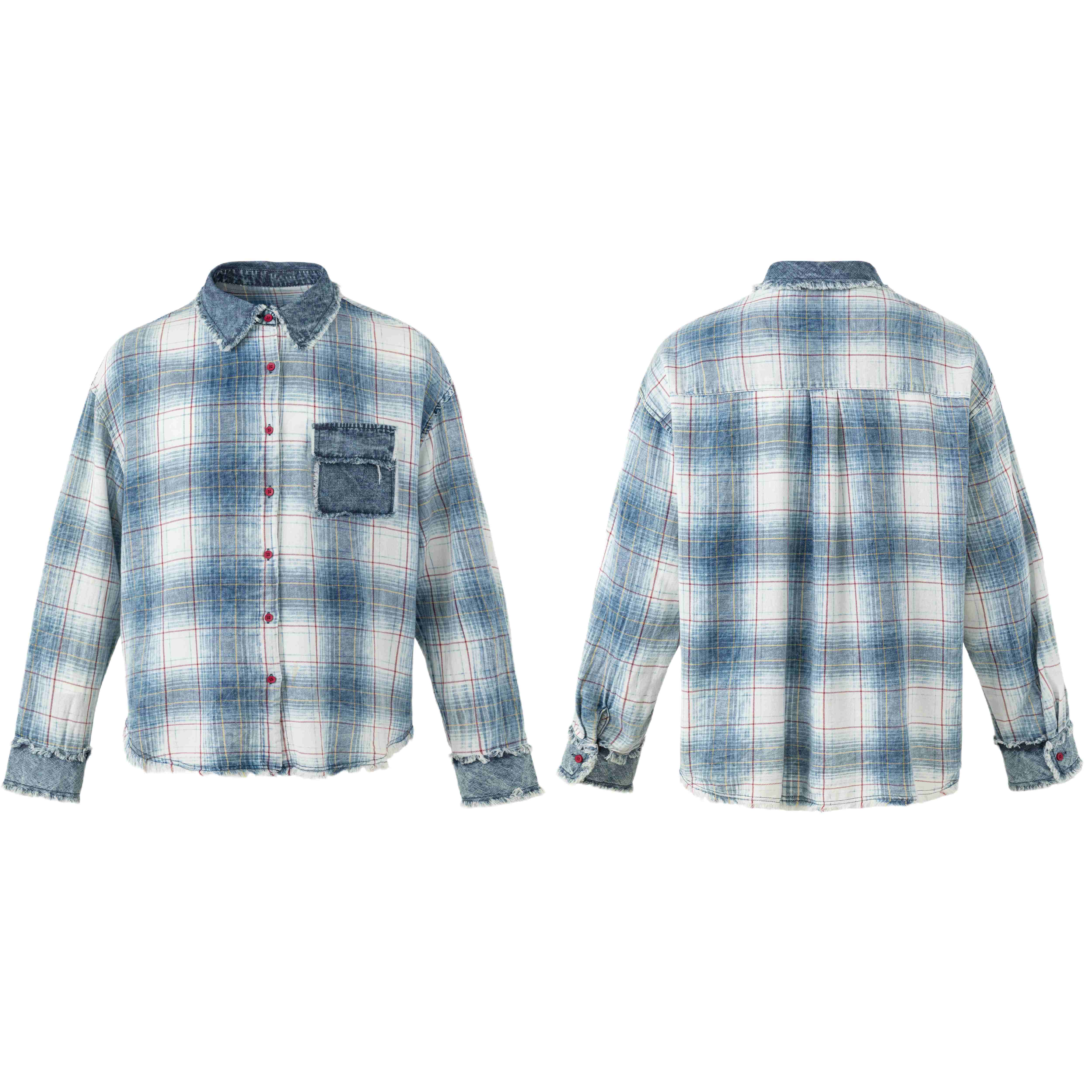 Omirad Vintage Plaid Flannel Shirt