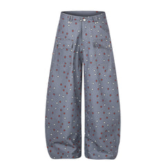 Omirad Star Print Wide-Leg Balloon Jeans
