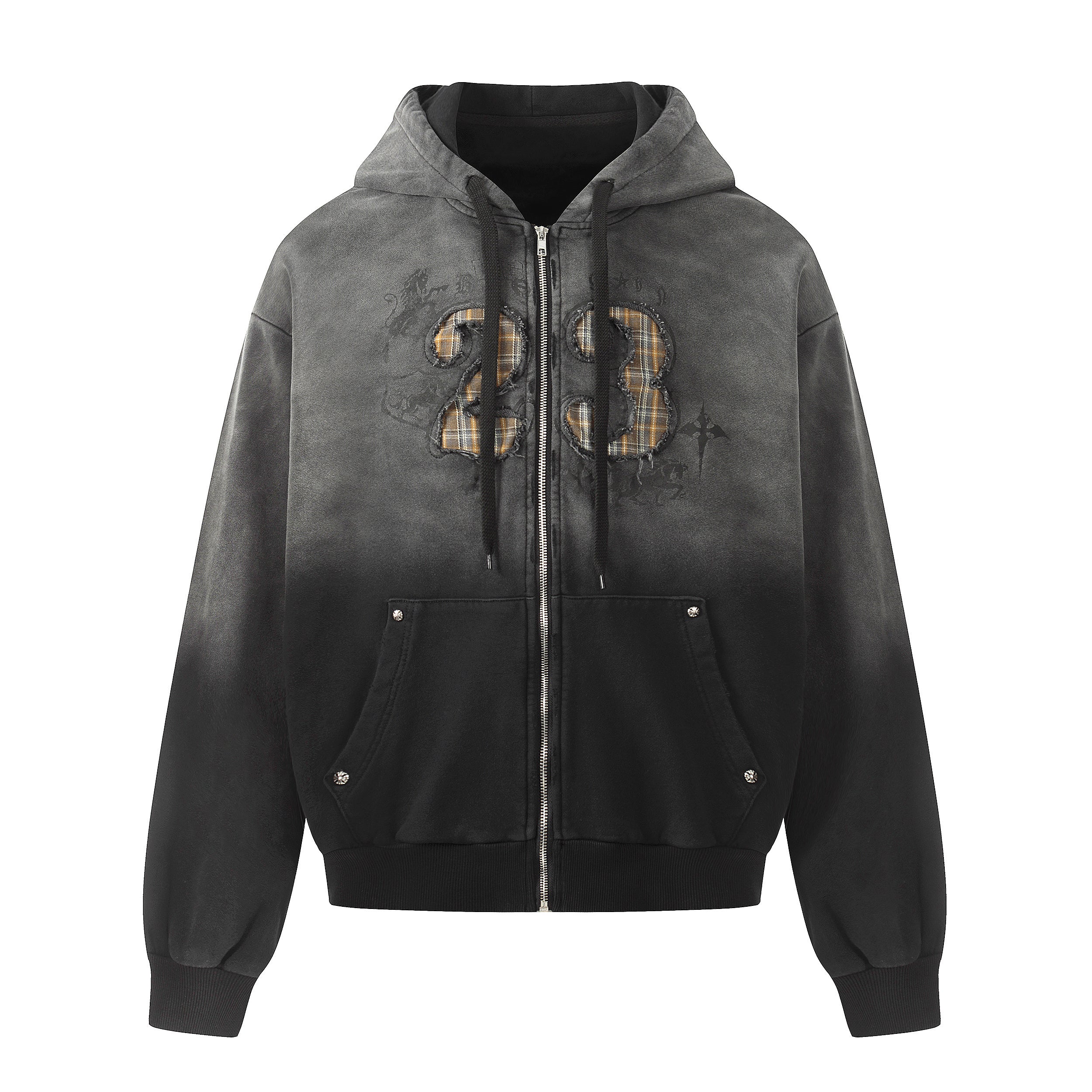 Omirad Gradient Graphic Zip-Up Hoodie