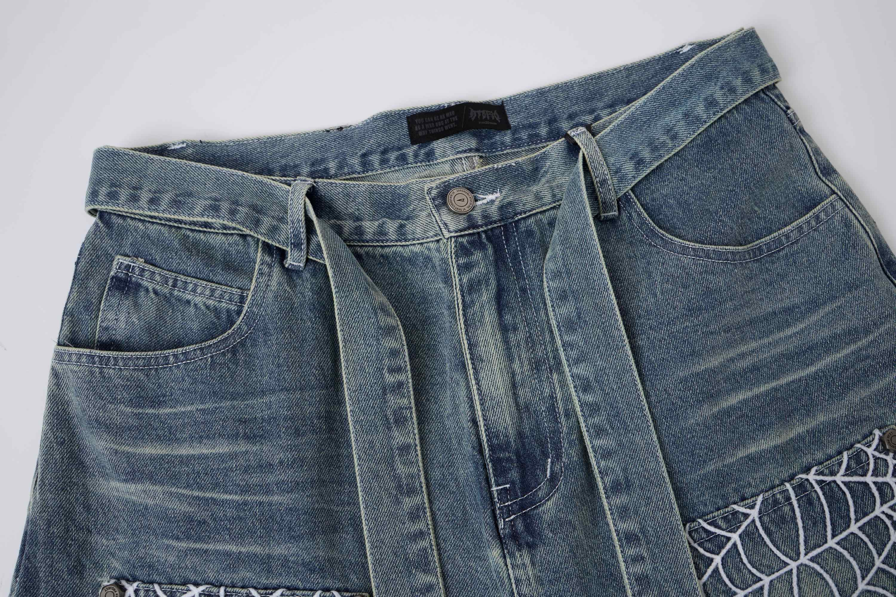 Omirad Web Panel Strap Denim Shorts