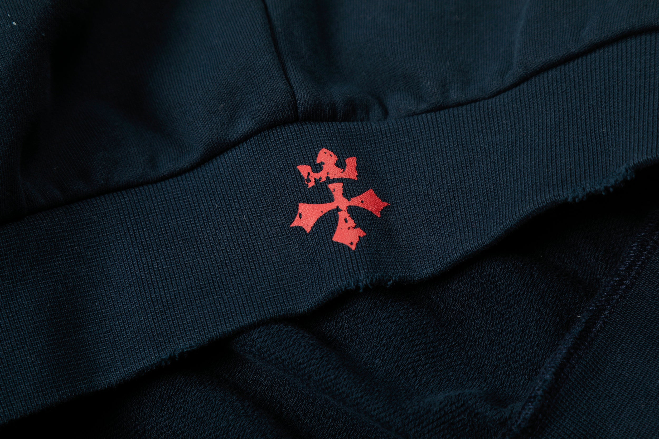 Omirad Distressed Crest Zip-Up Hoodie