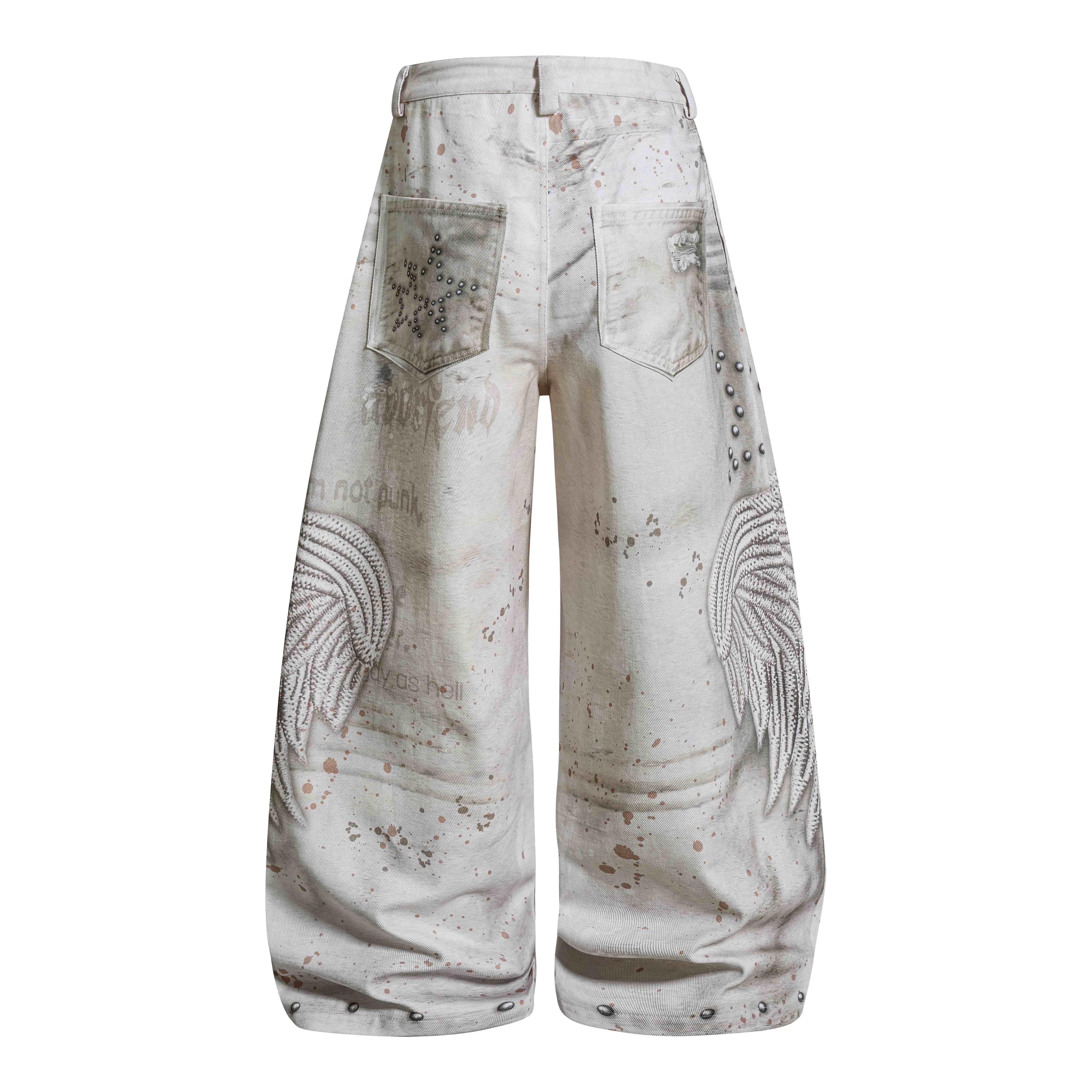 Omirad Vintage Angel Wing Balloon Jeans