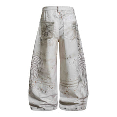 Omirad Vintage Angel Wing Balloon Jeans
