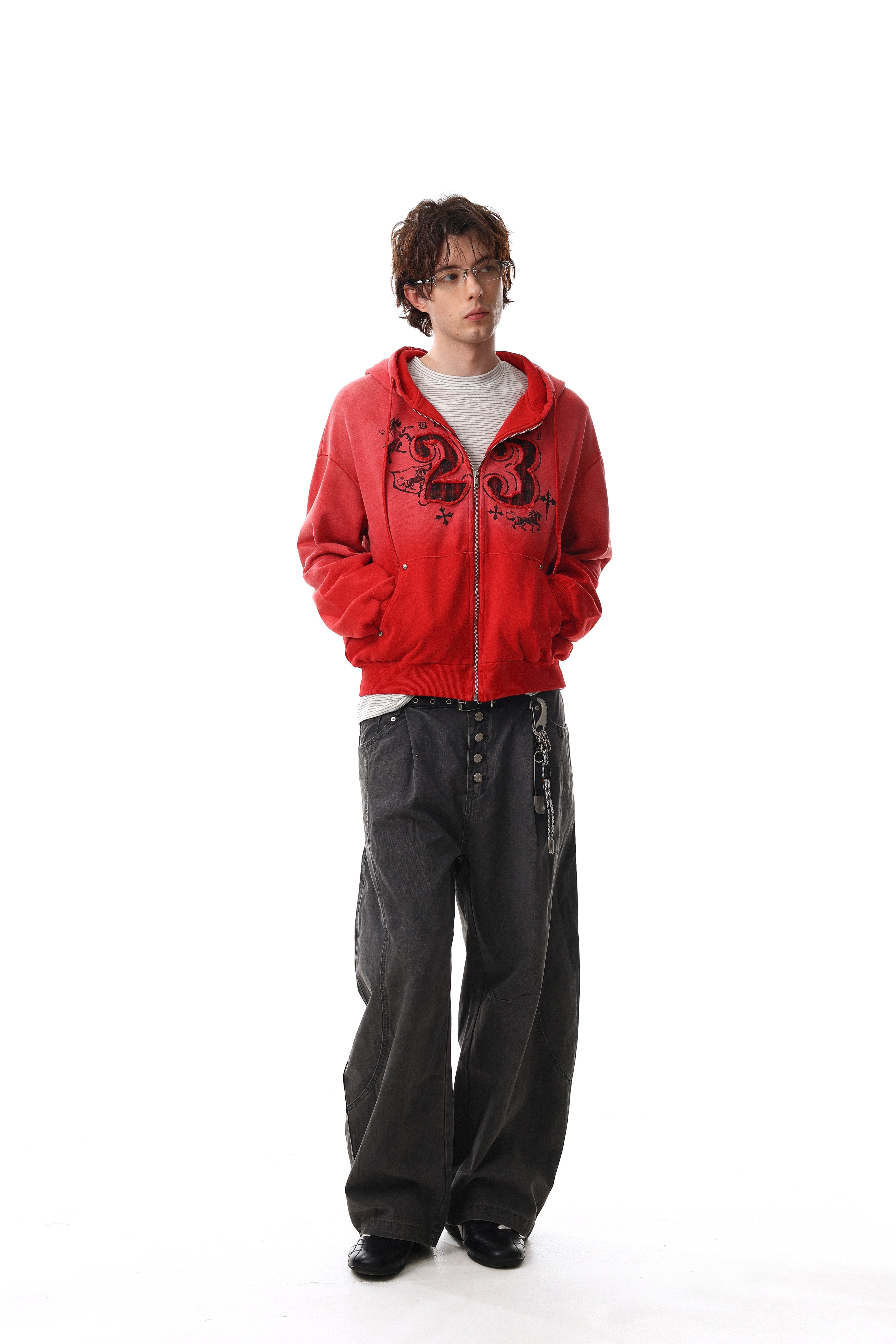 Omirad Gradient Graphic Zip-Up Hoodie