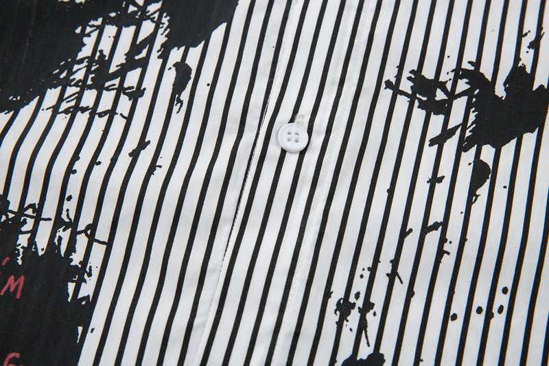 Omirad Ink-Splash Layered Stripe Shirt