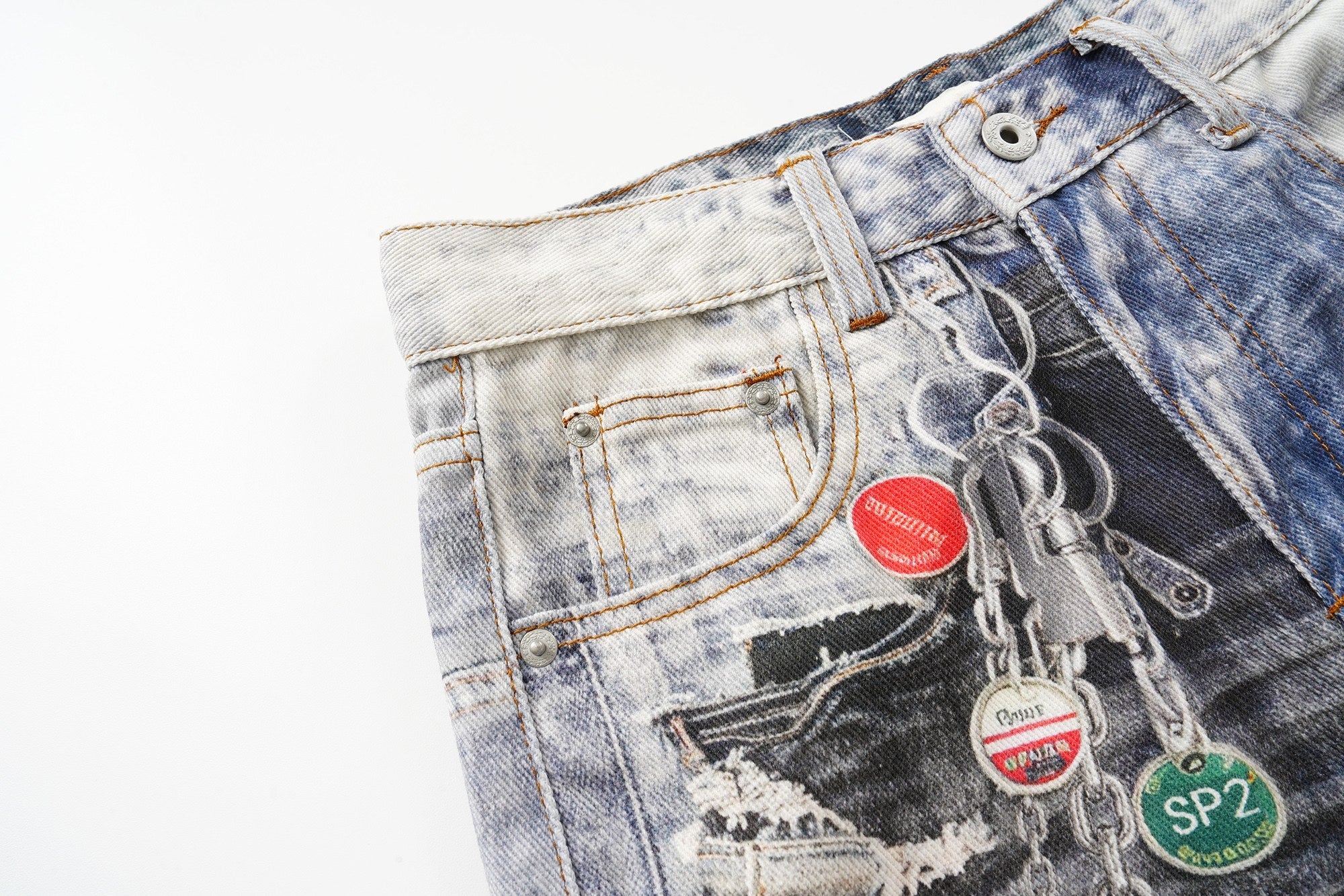 Omirad Distressed Patchwork Jeans