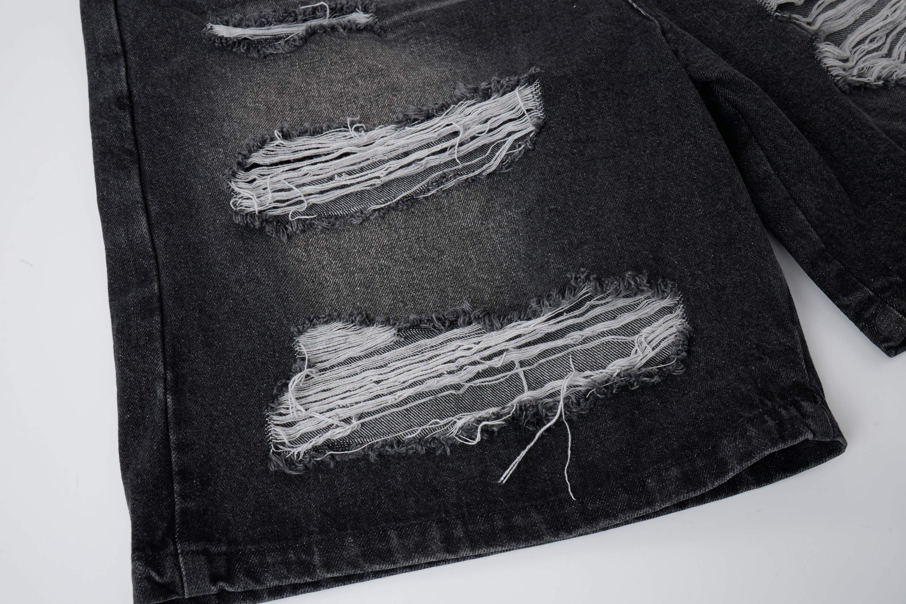 Omirad Distressed Layered Waist Denim Shorts