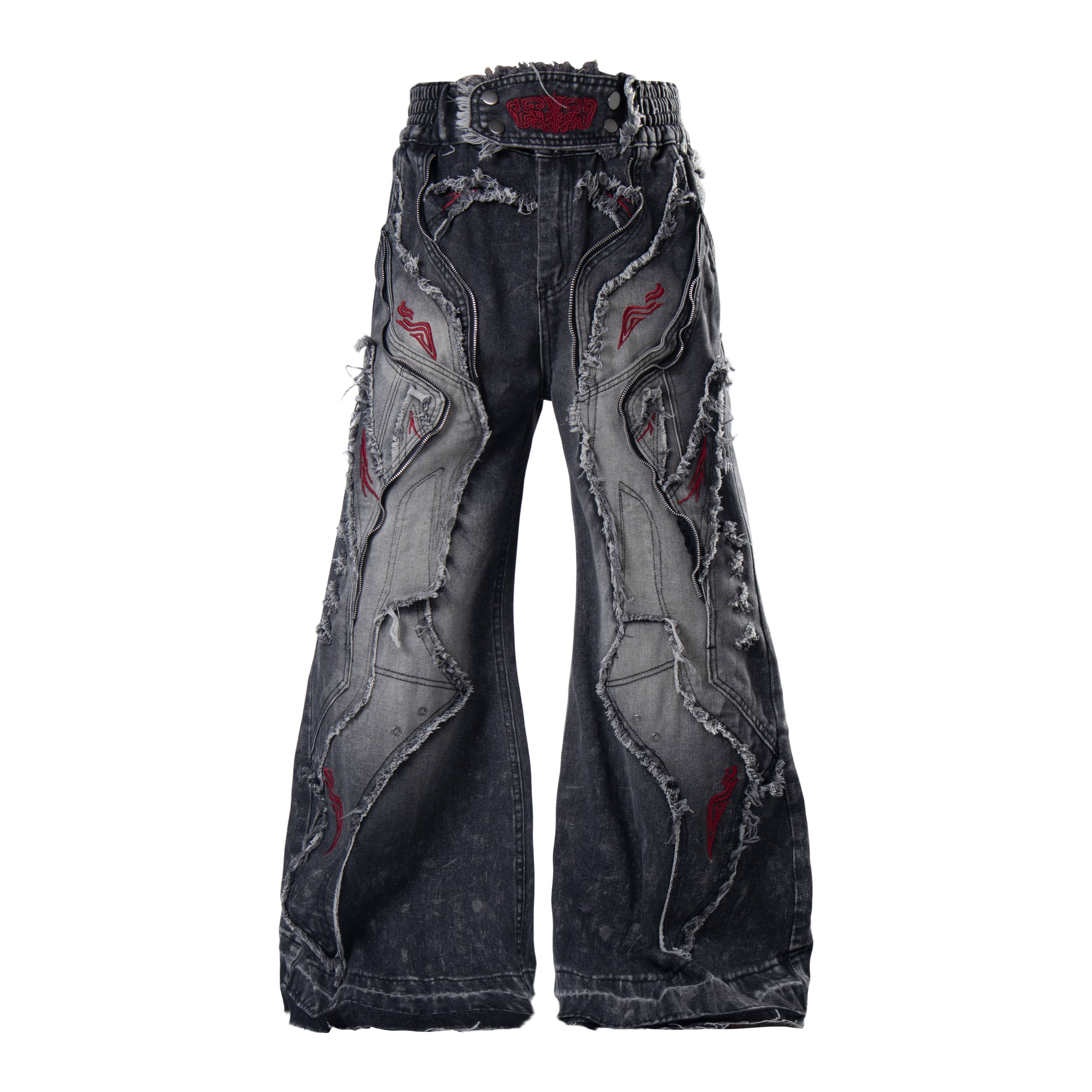 Omirad Distressed Panel Baggy Jeans