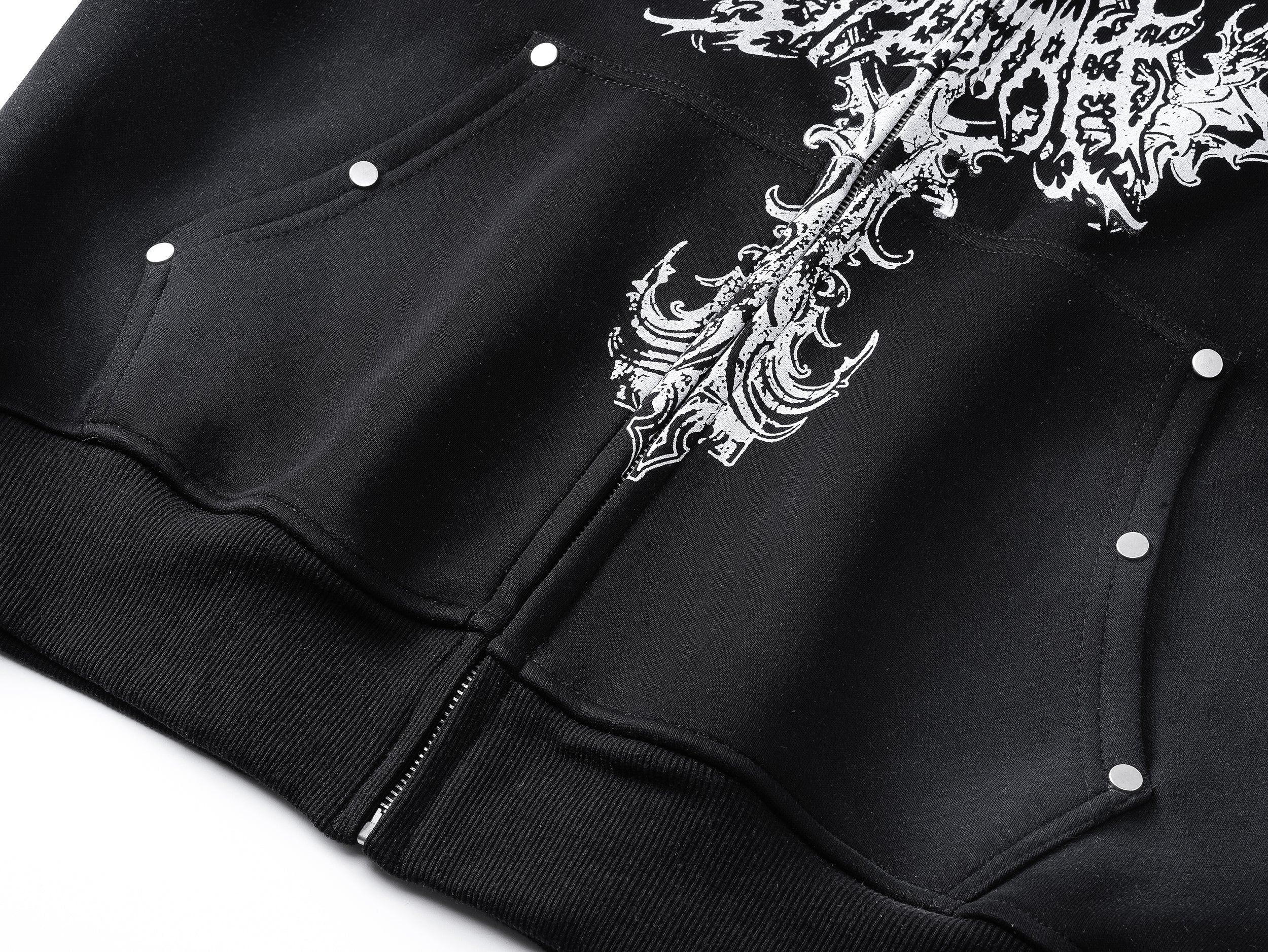 Omirad Gothic Cross Zip Hoodie