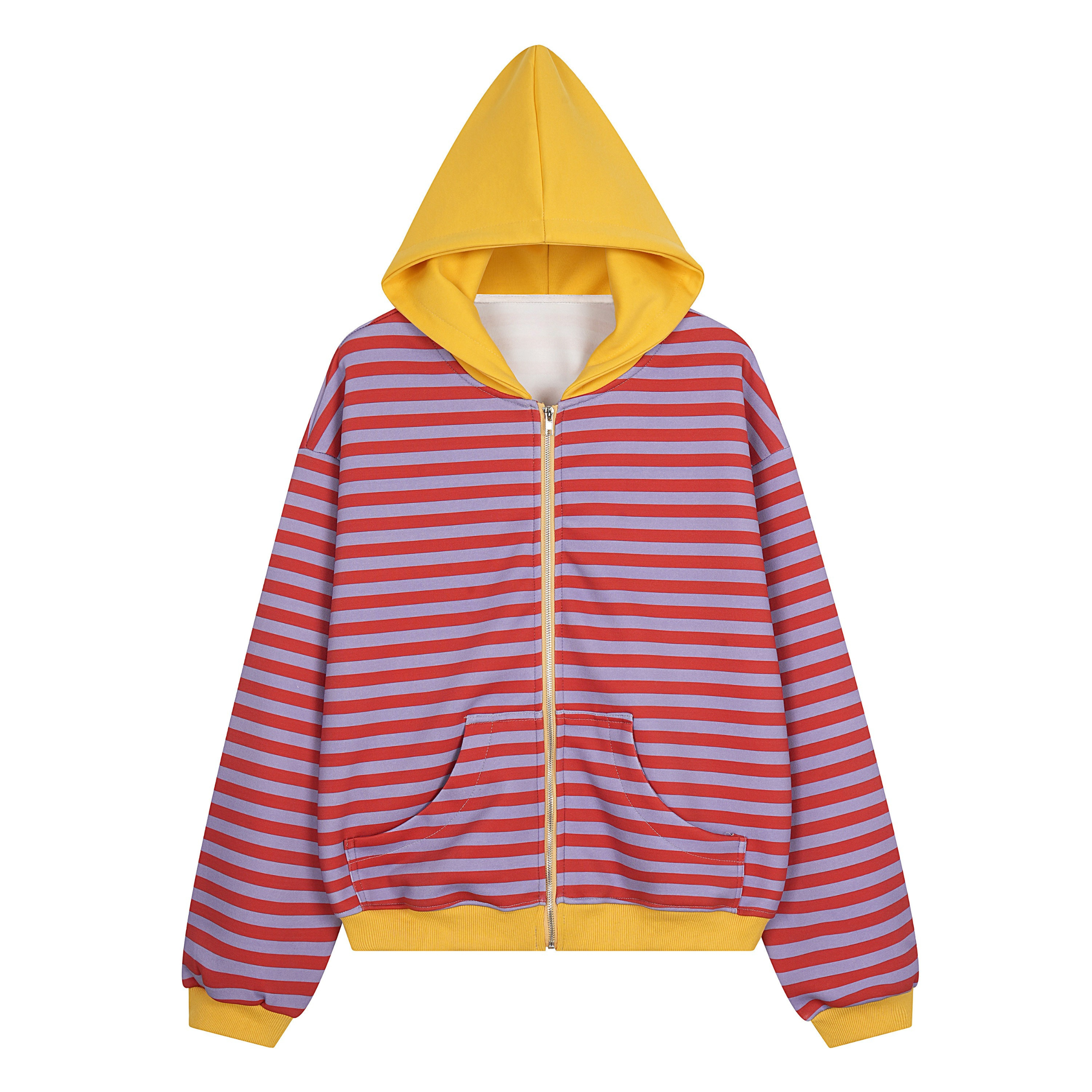 Omirad Striped Zip-Up Hoodie